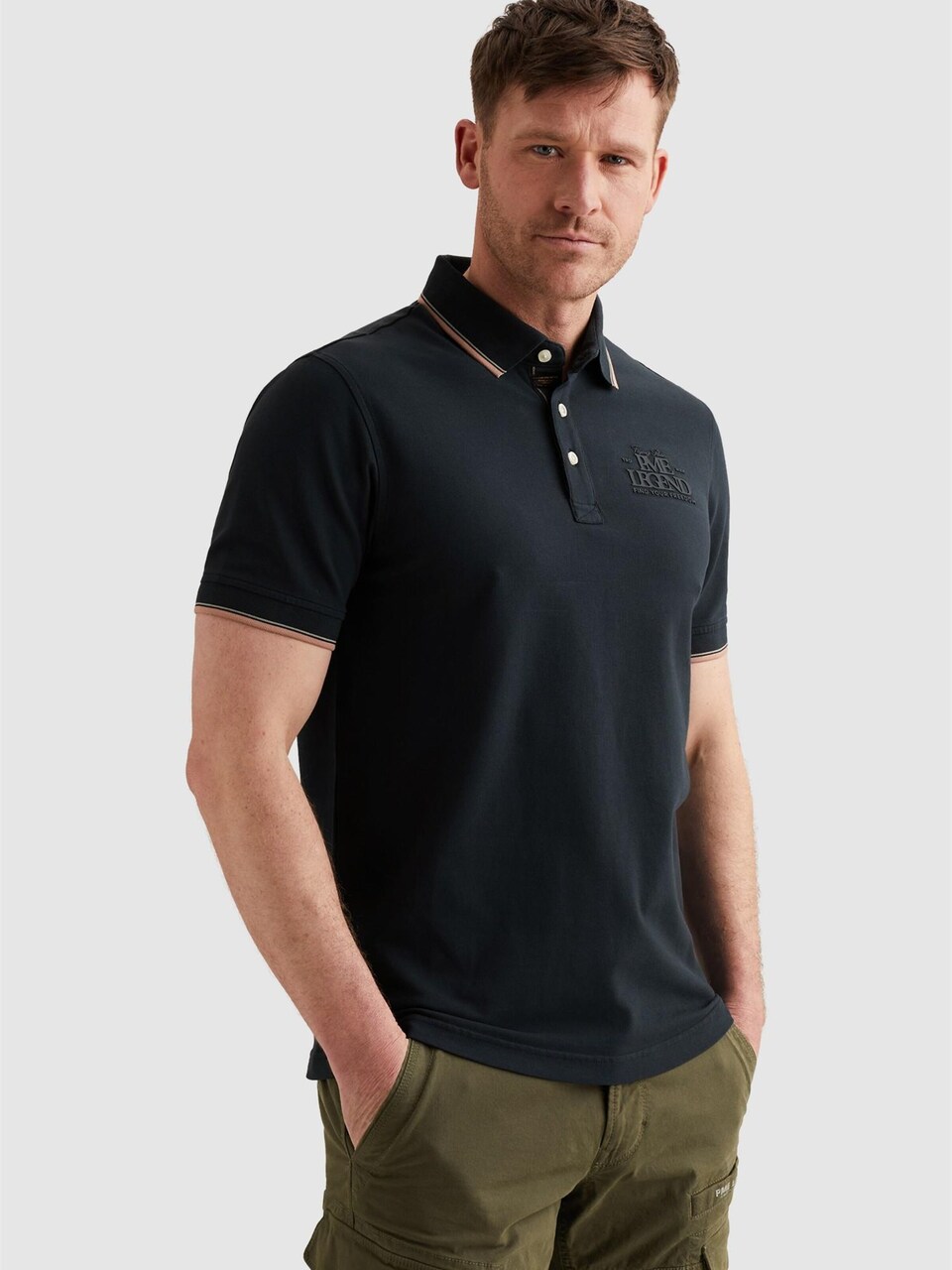 T-shirt 'Polo shirt in piqué with artwork'