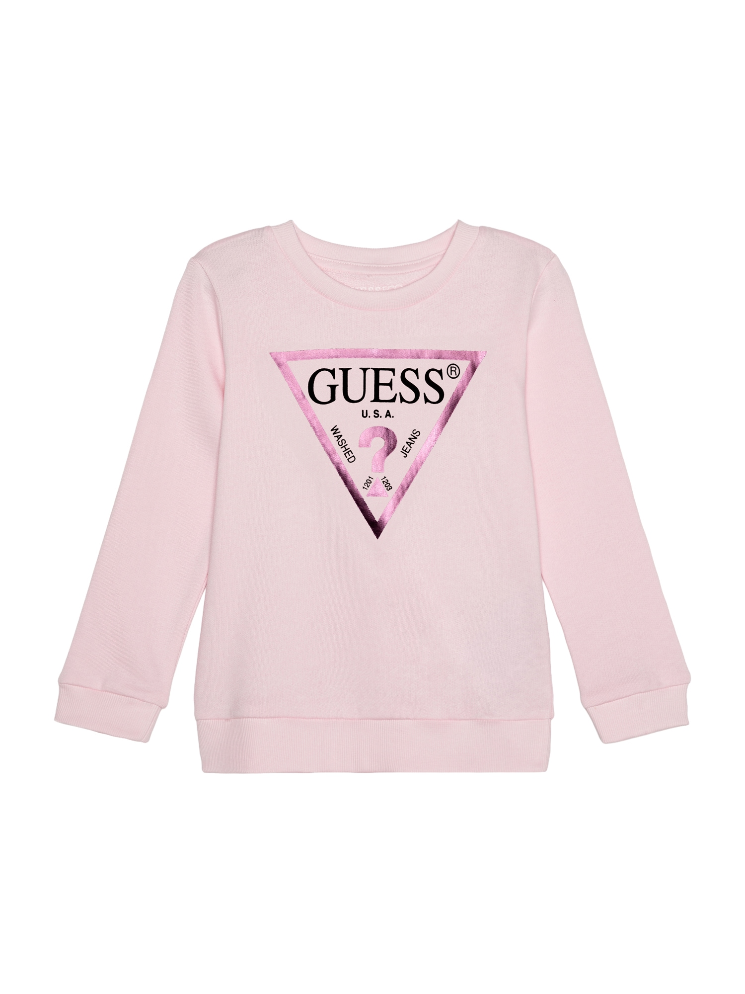 GUESS Bluză de molton roz / roz / negru