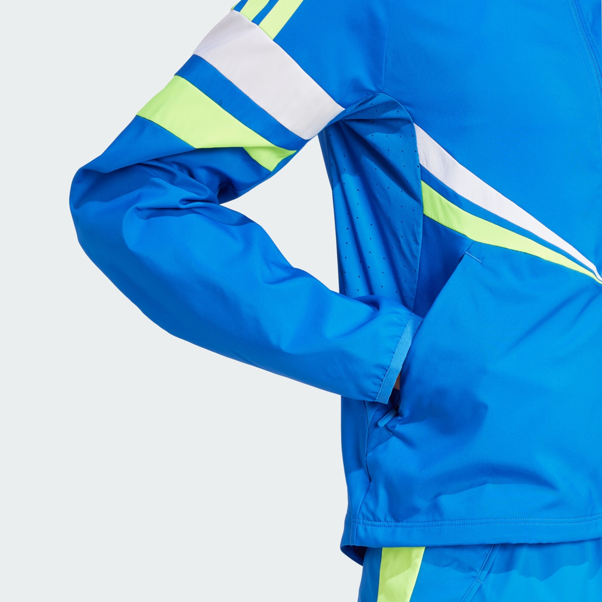 ADIDAS PERFORMANCE Športová bunda 'Adizero' azúrová / svetlozelená / biela (obrázok 5)