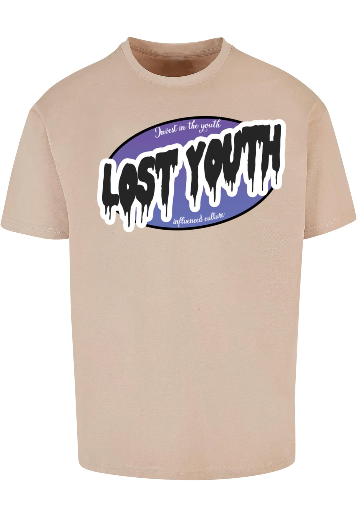 Lost Youth Marškinėliai smėlio / tamsiai violetinė / juoda / balta