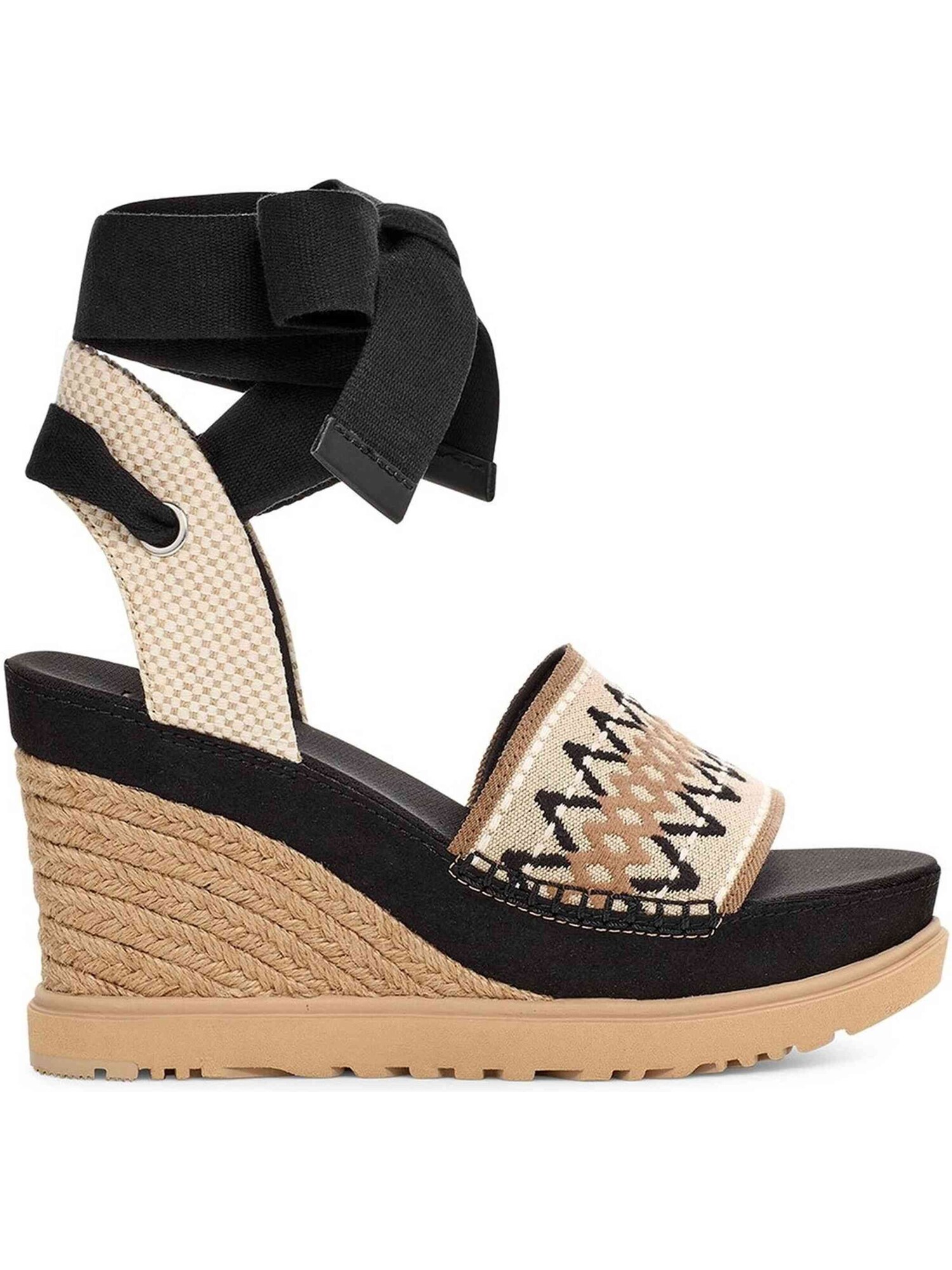 Sandalias Ugg de Plataforma con Tiras de Esparto para Mujer Negro – imagen 3