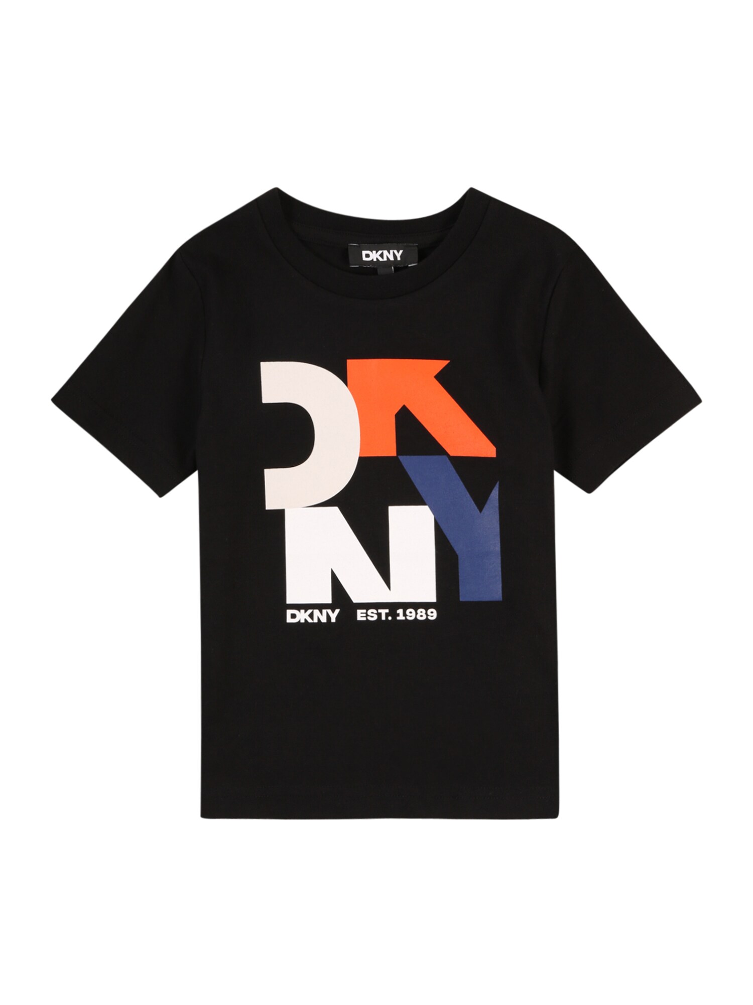 DKNY Tričko  modrofialová / oranžová / čierna / šedobiela