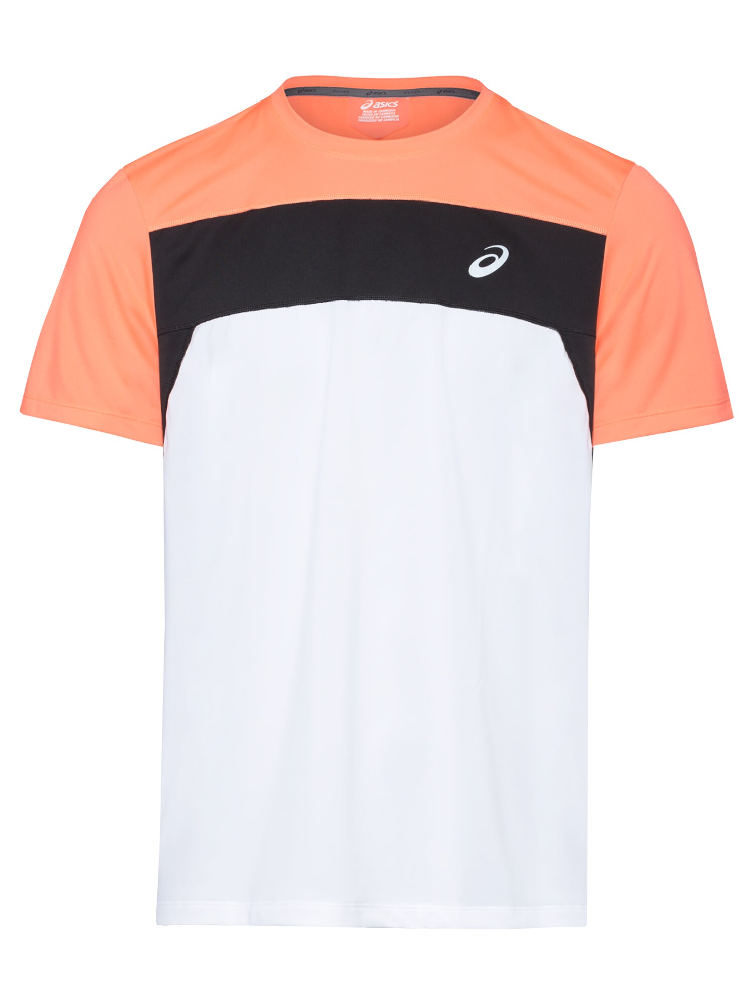 ASICS Sportiniai marškinėliai  balta / oranžinė / juoda