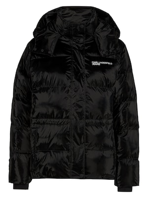 KARL LAGERFELD JEANS Chaqueta de invierno  negro / blanco