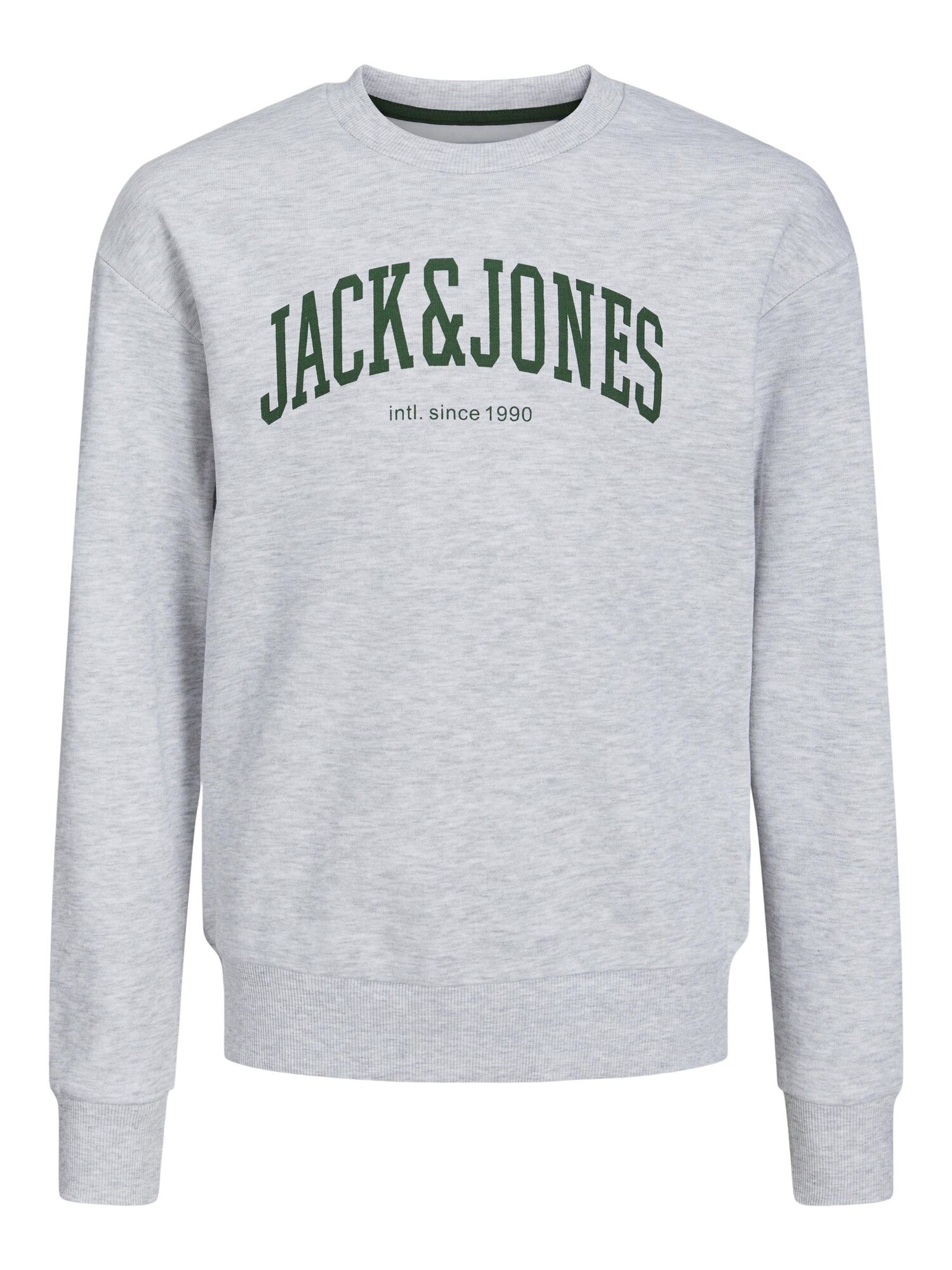 Jack & Jones Junior Mikina 'JJEJosh'  sivá melírovaná / jedľová