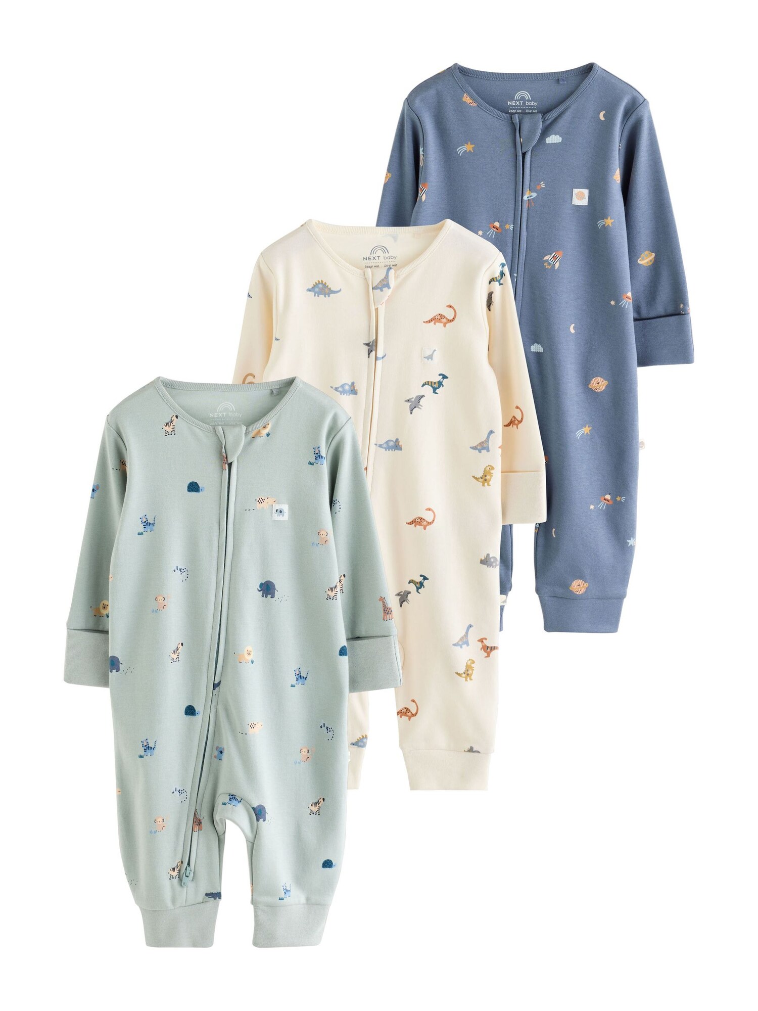 Next Pijamale opal / verde mentă / alb