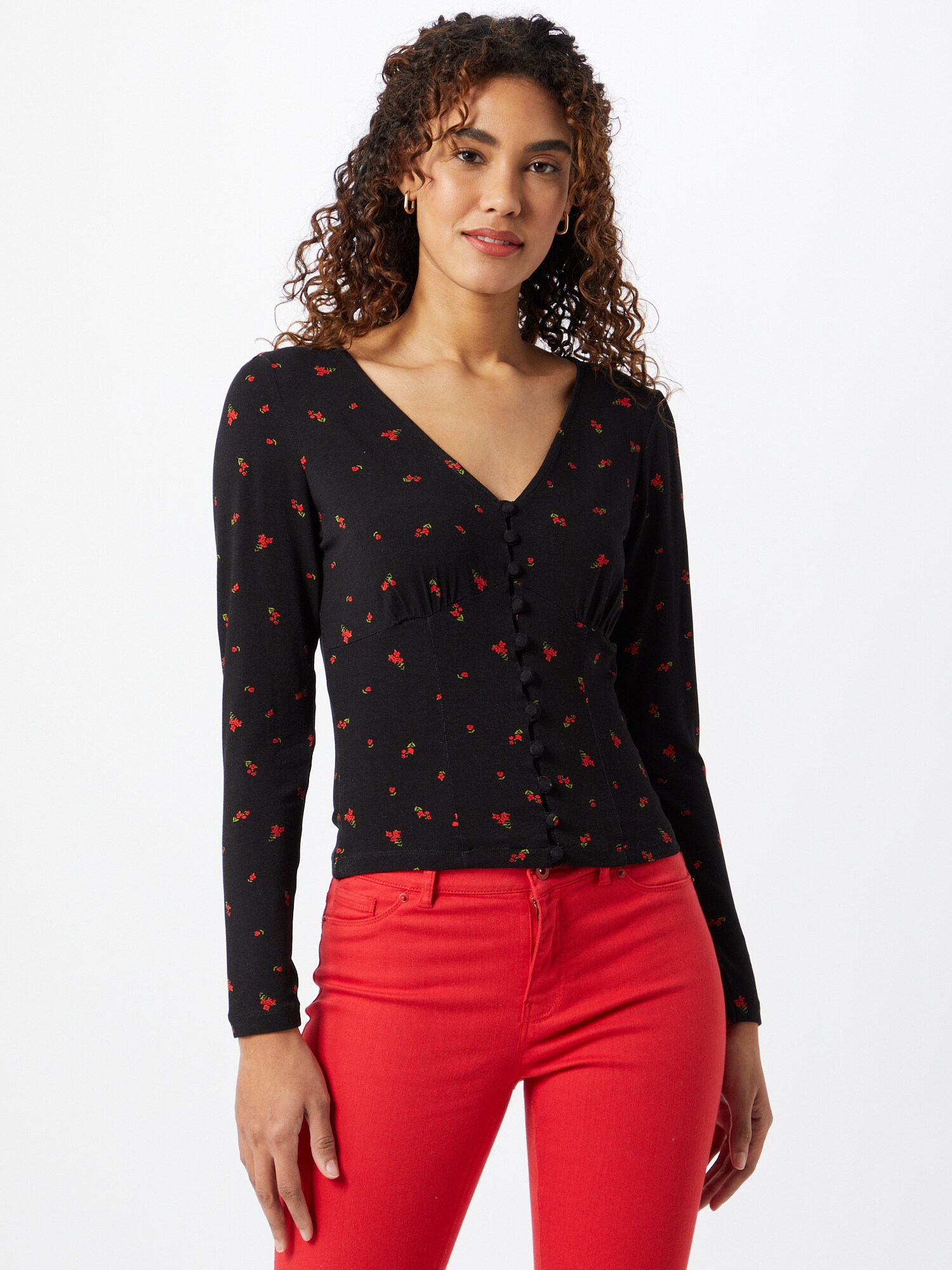 ABOUT YOU Póló 'Lotti Shirt'  zöld / piros / fekete termék 2. képe