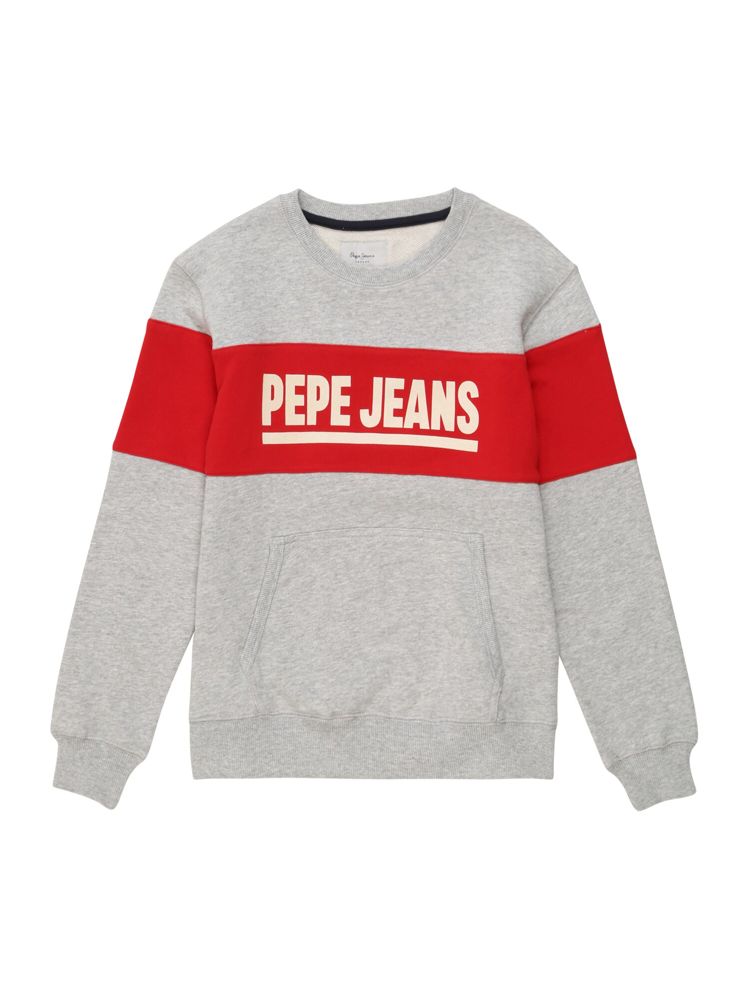 Pepe Jeans Megztinis be užsegimo 'Keith'  margai pilka / raudona / balta