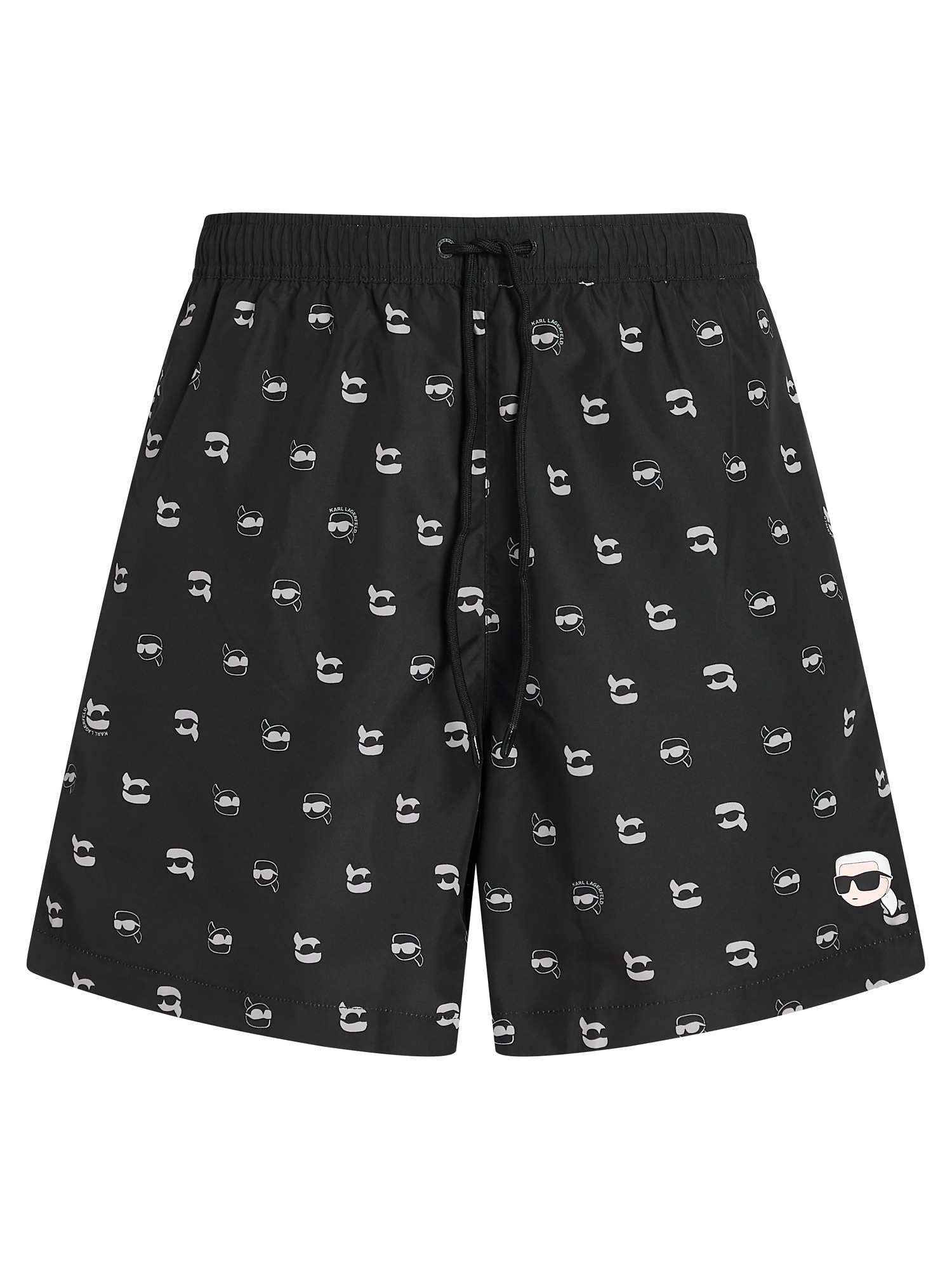 Karl Lagerfeld Șorturi de baie  negru / alb