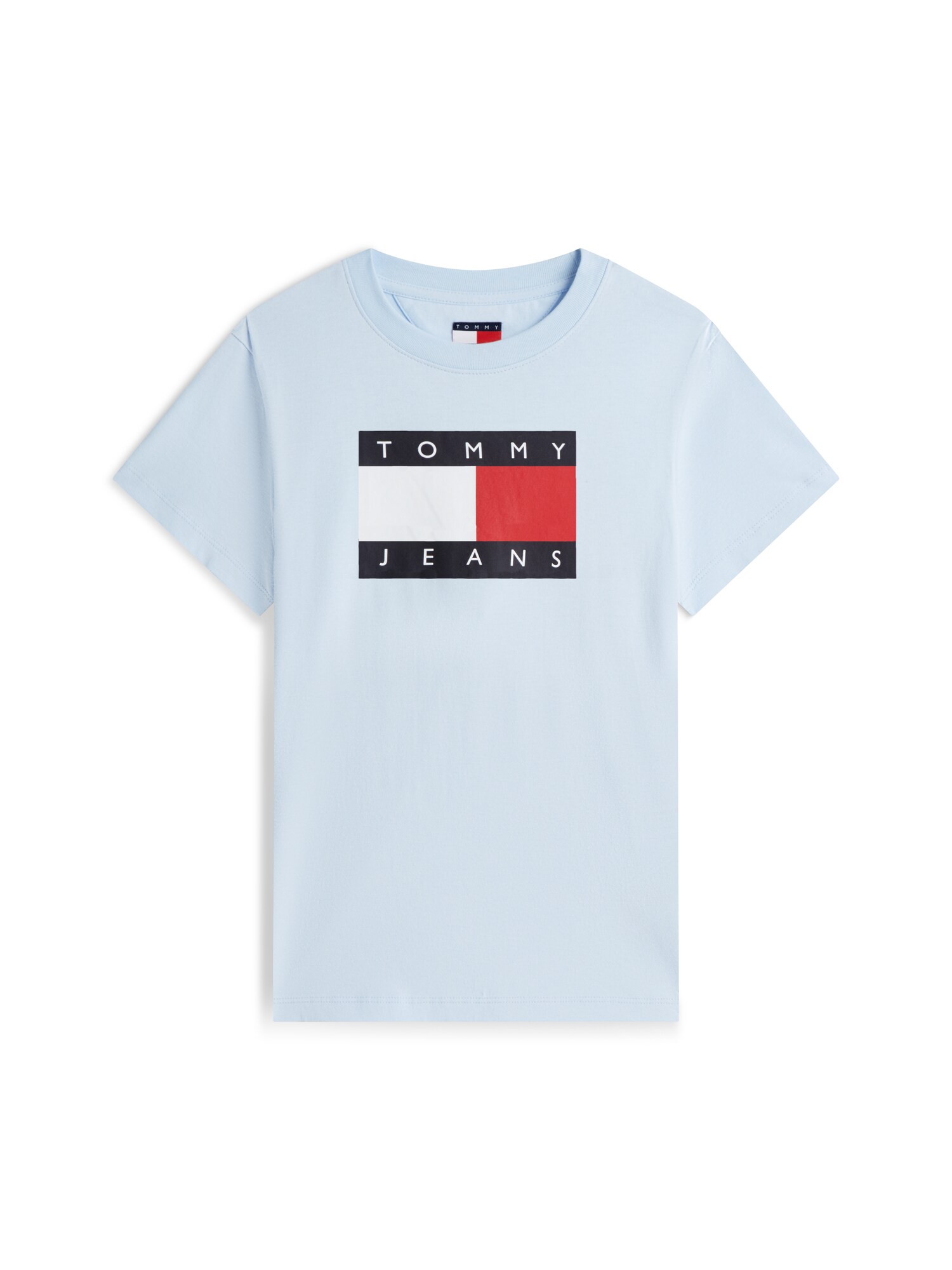 Tommy Jeans Tricou  albastru pastel / roșu / negru / alb