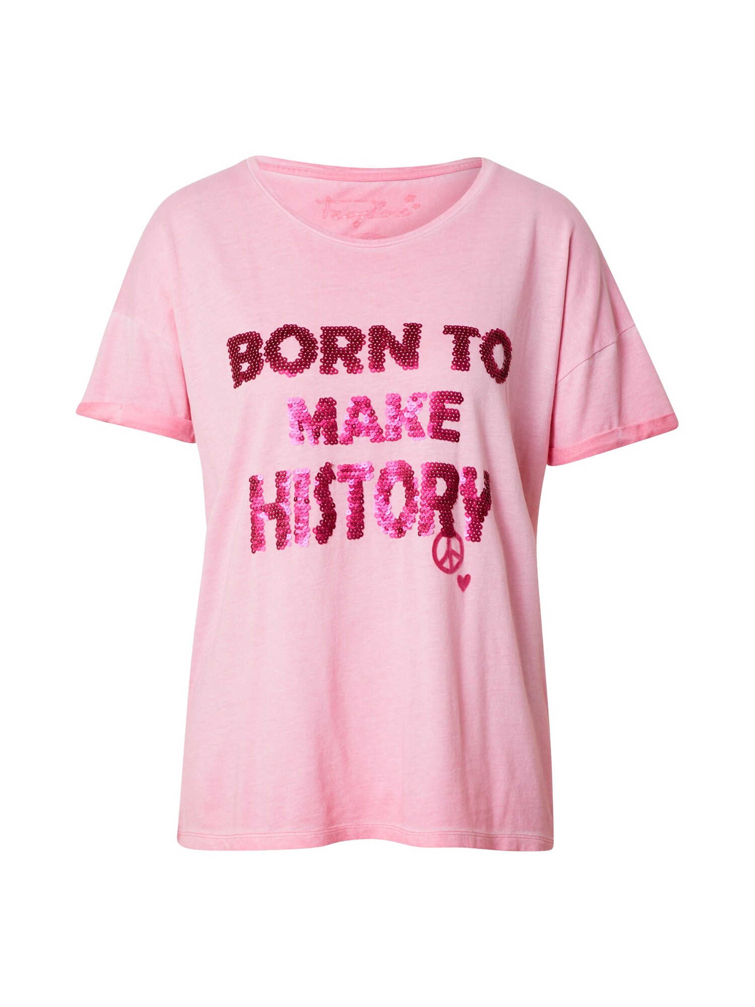 Frogbox Marškinėliai 'Born to make'  rožinė / tamsiai rožinė