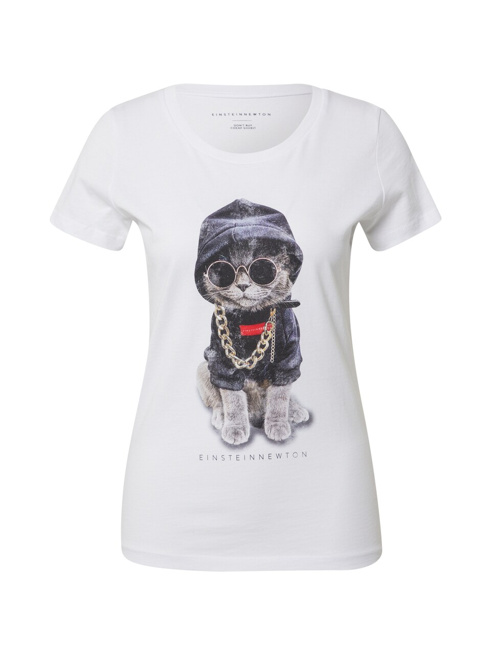 T-shirt 'Katze Kette' röd / svart