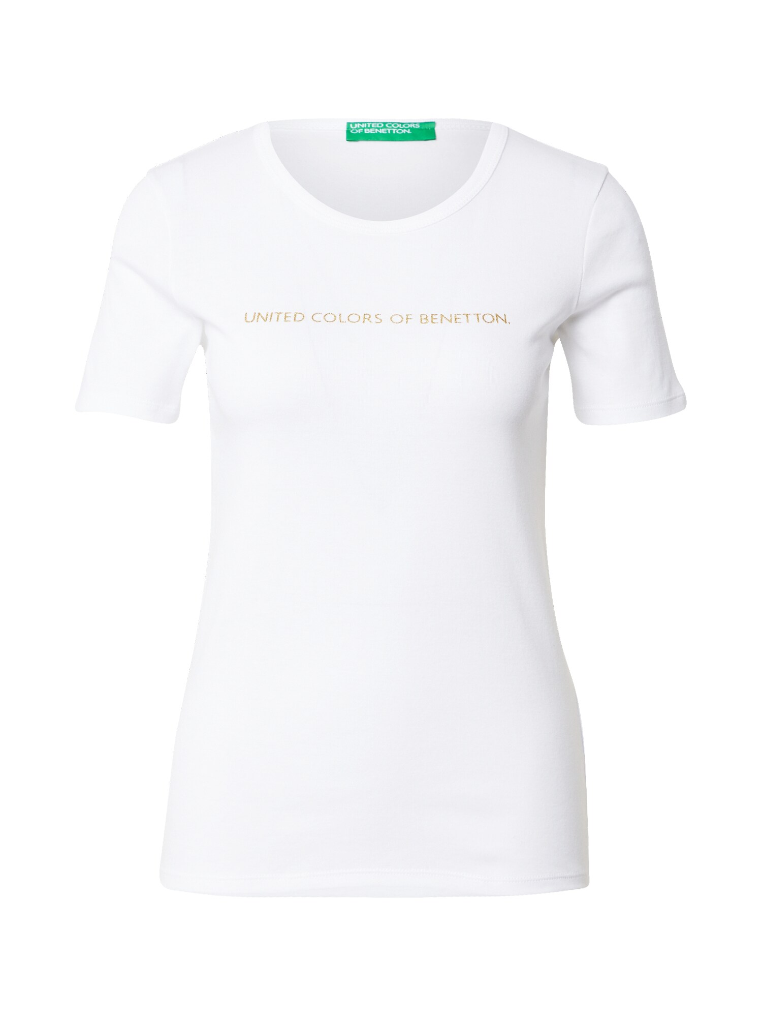 UNITED COLORS OF BENETTON Póló  arany / fehér akciós termékkép 1