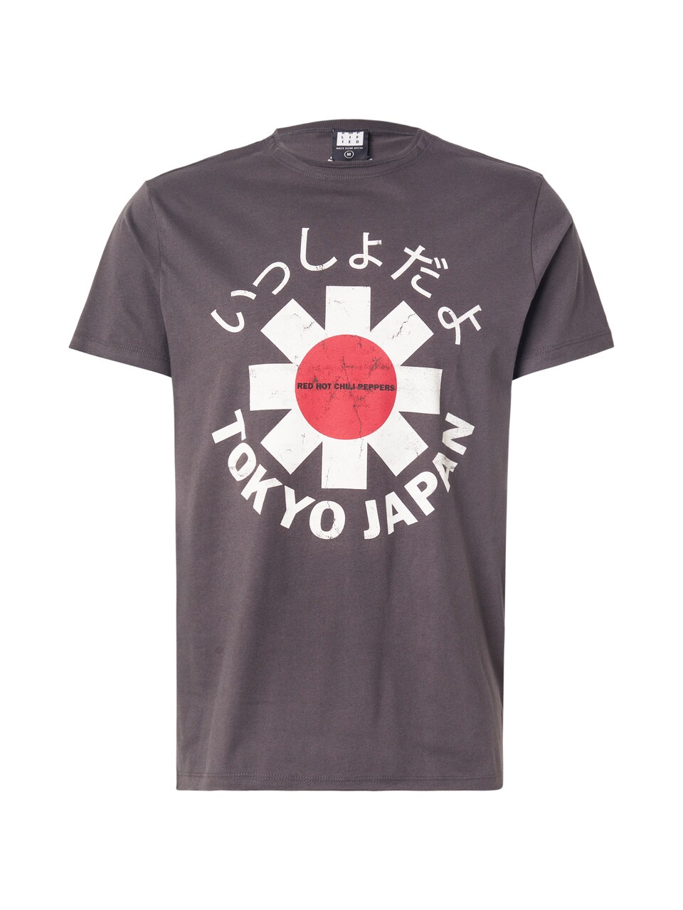T-shirt 'Tokyo' mörkgrå / röd