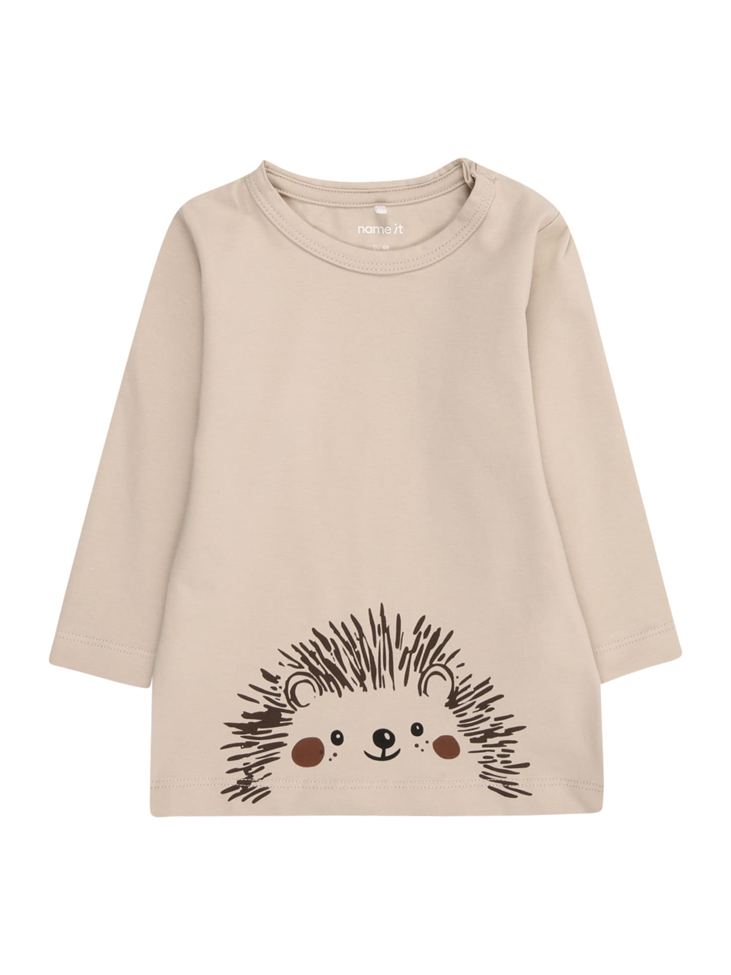 NAME IT Tricou 'NBNONI'  alb kitt / maro ruginiu / maro închis / negru