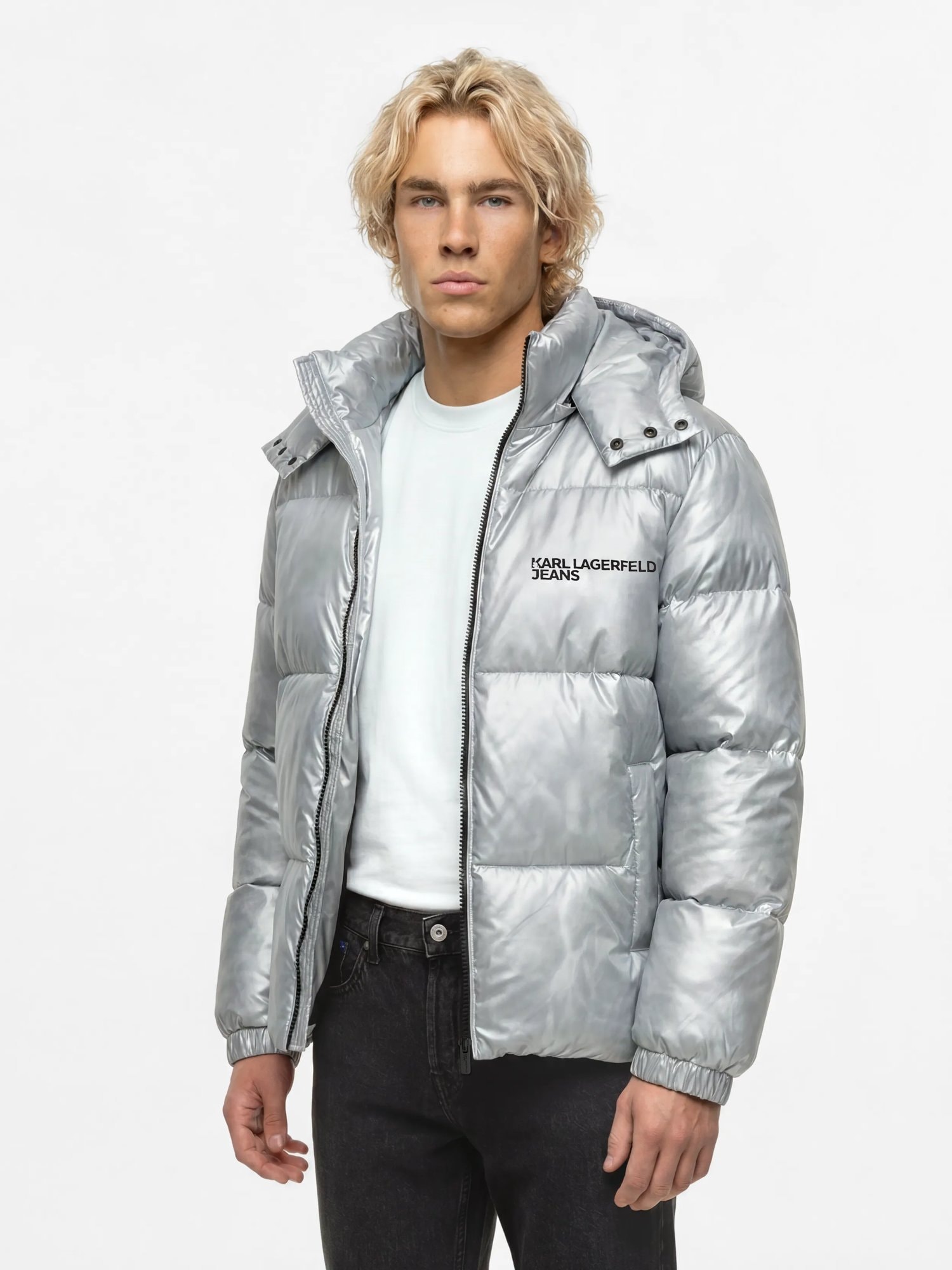 KARL LAGERFELD JEANS Chaqueta de invierno  gris / negro – imagen 4