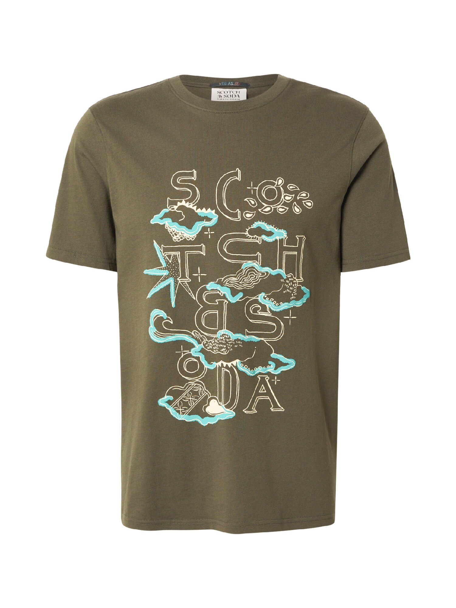 SCOTCH & SODA Tricou bej / azur / verde