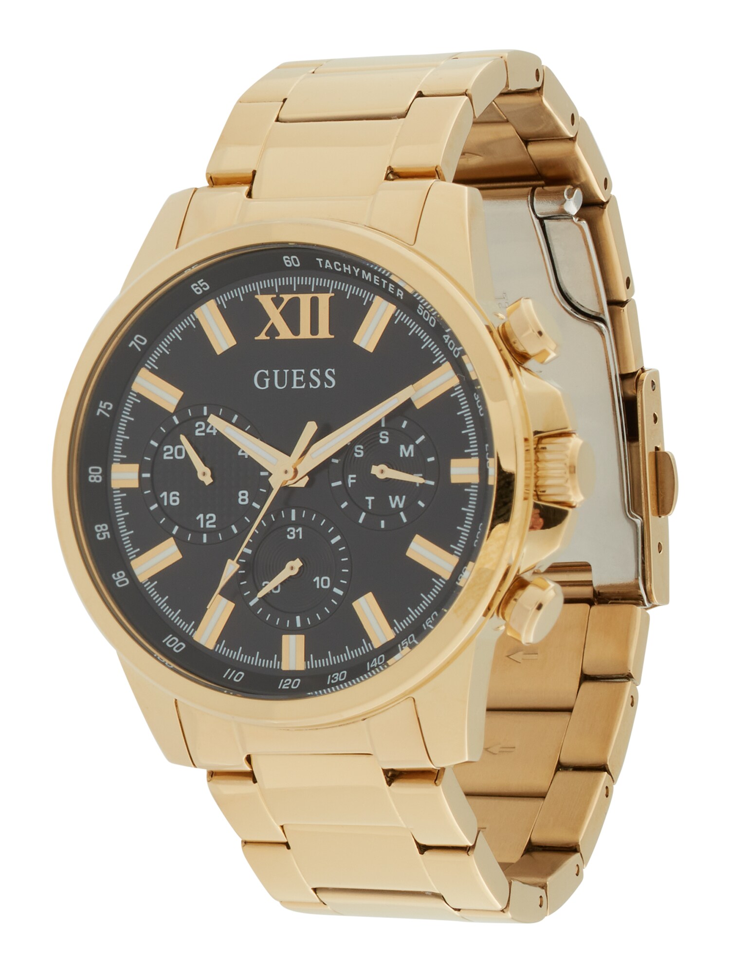 GUESS Ceas analogic Walker  auriu / gri / negru