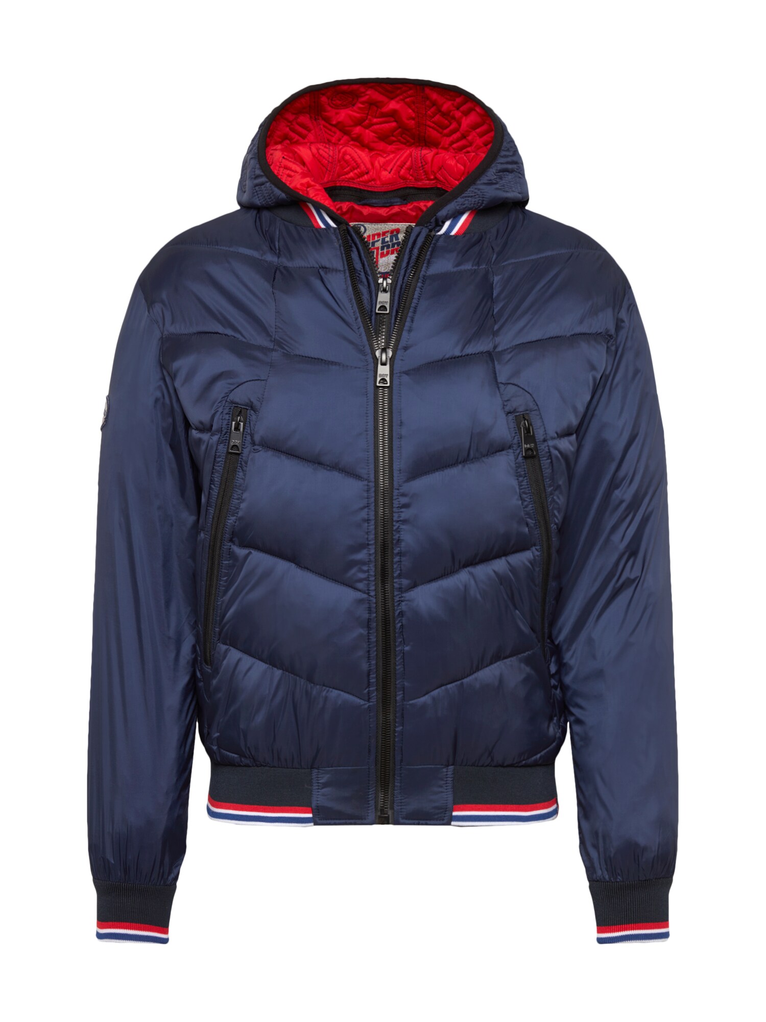 Superdry Demisezoninė striukė  raudona / tamsiai mėlyna jūros spalva