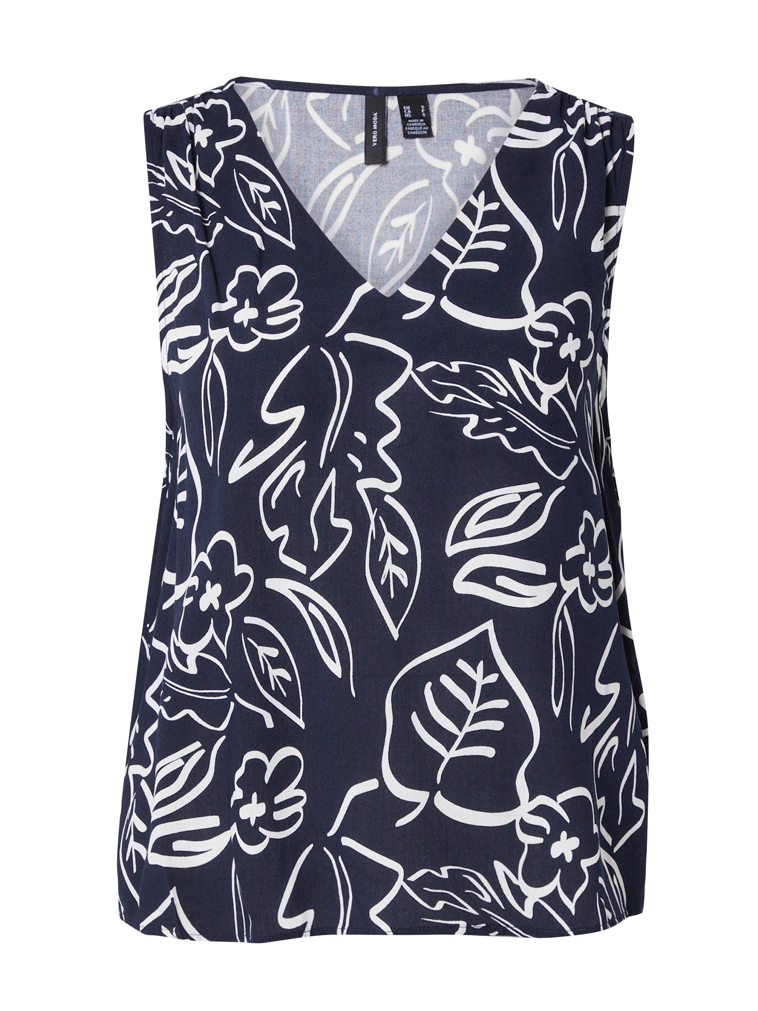 VERO MODA Bluză VMEASY JOY  bleumarin / alb
