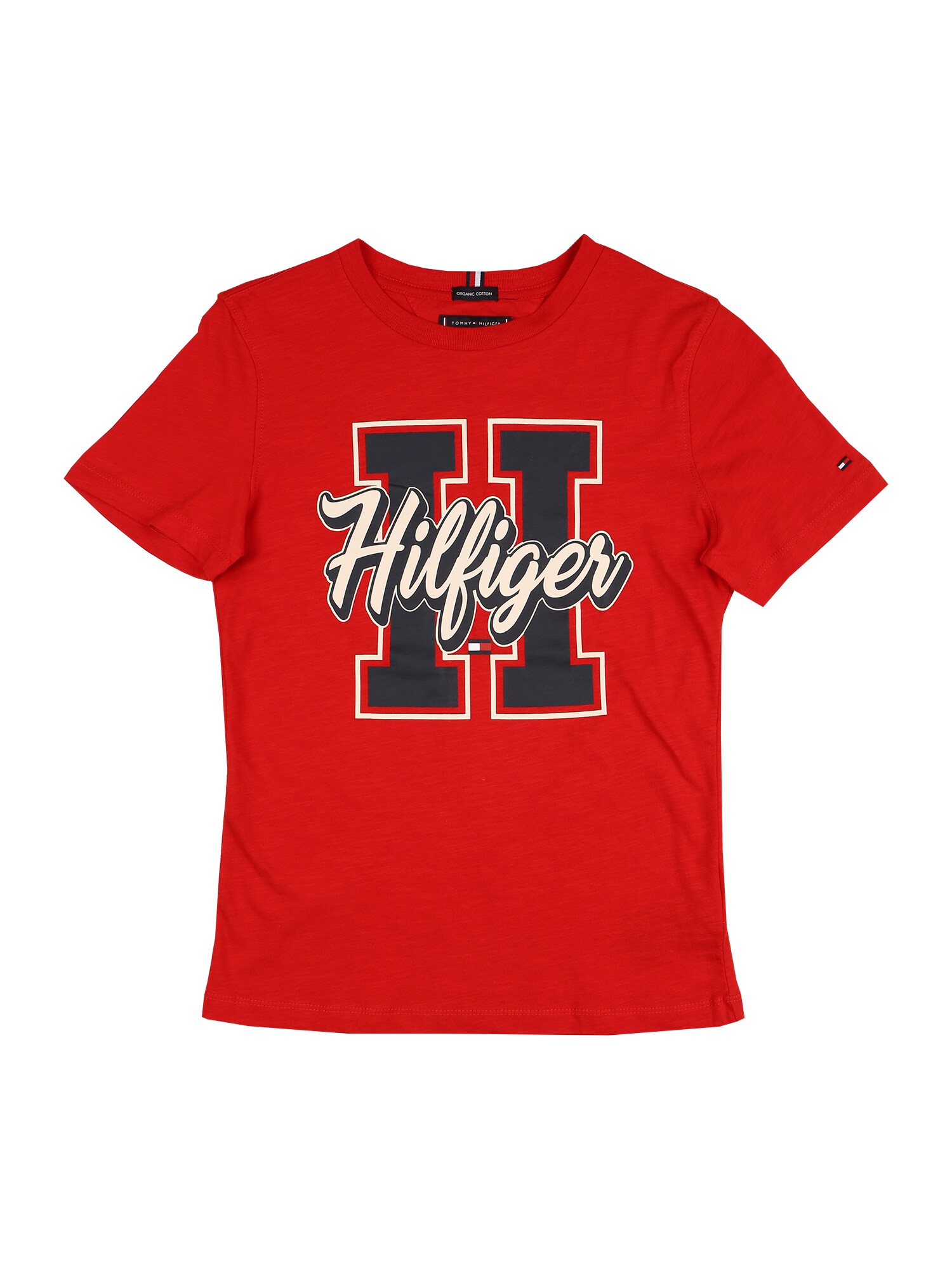 TOMMY HILFIGER Marškinėliai 'VARSITY'  raudona / balta / juoda