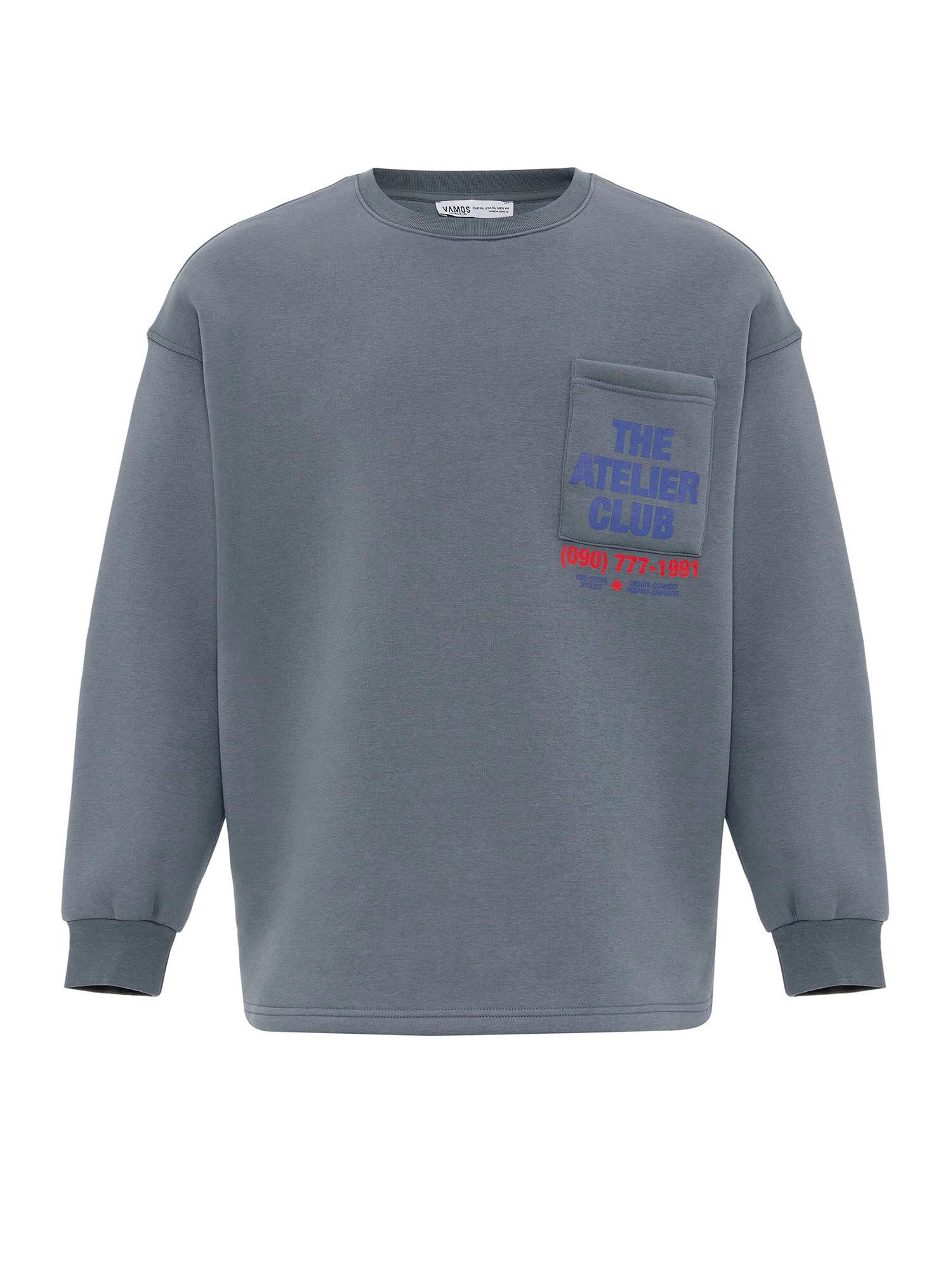 Dandalo Bluză de molton  albastru / albastru neon / roșu deschis