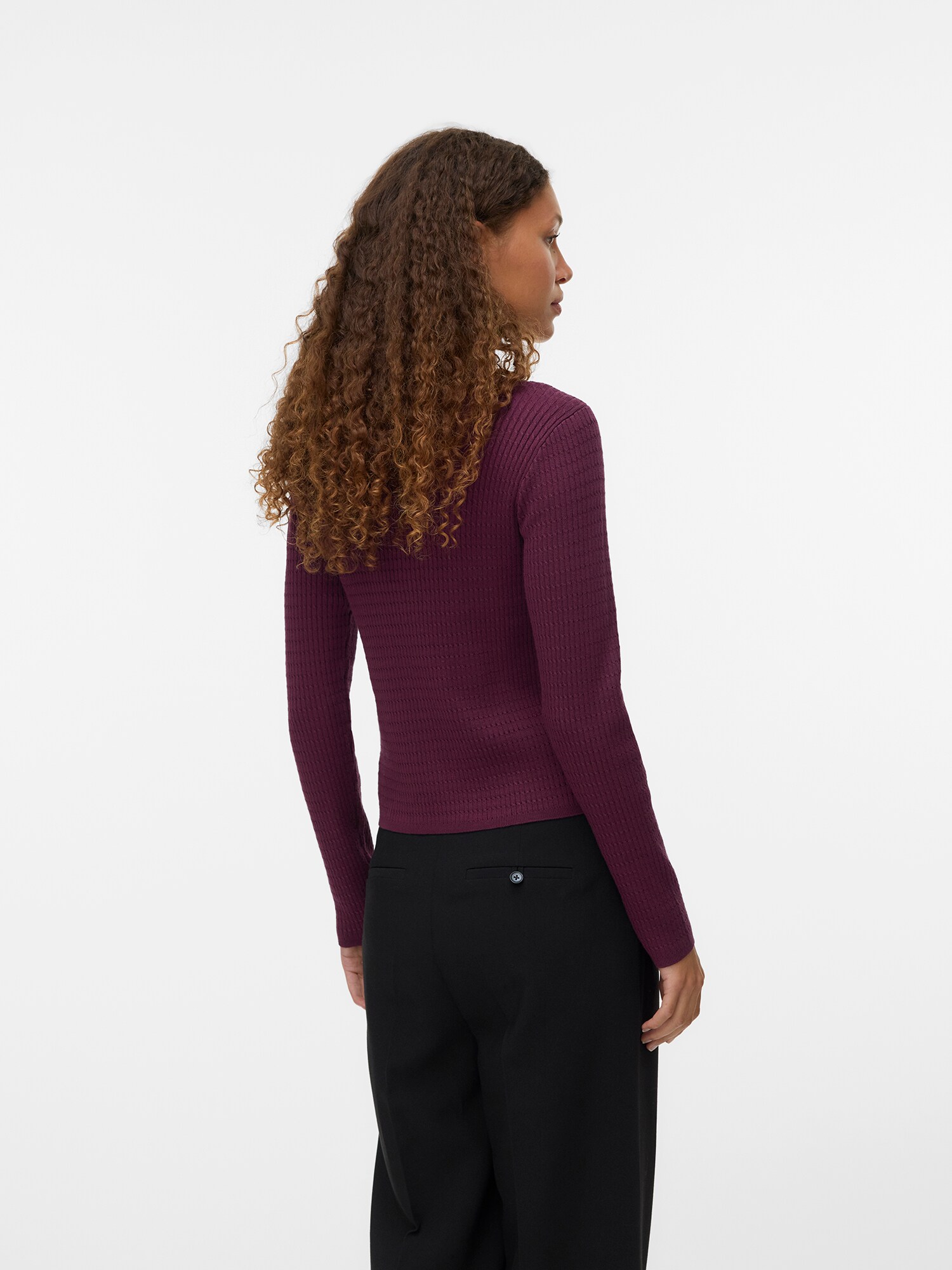 VERO MODA Sveter 'VMSILJE' vínovo červená (obrázok 3)