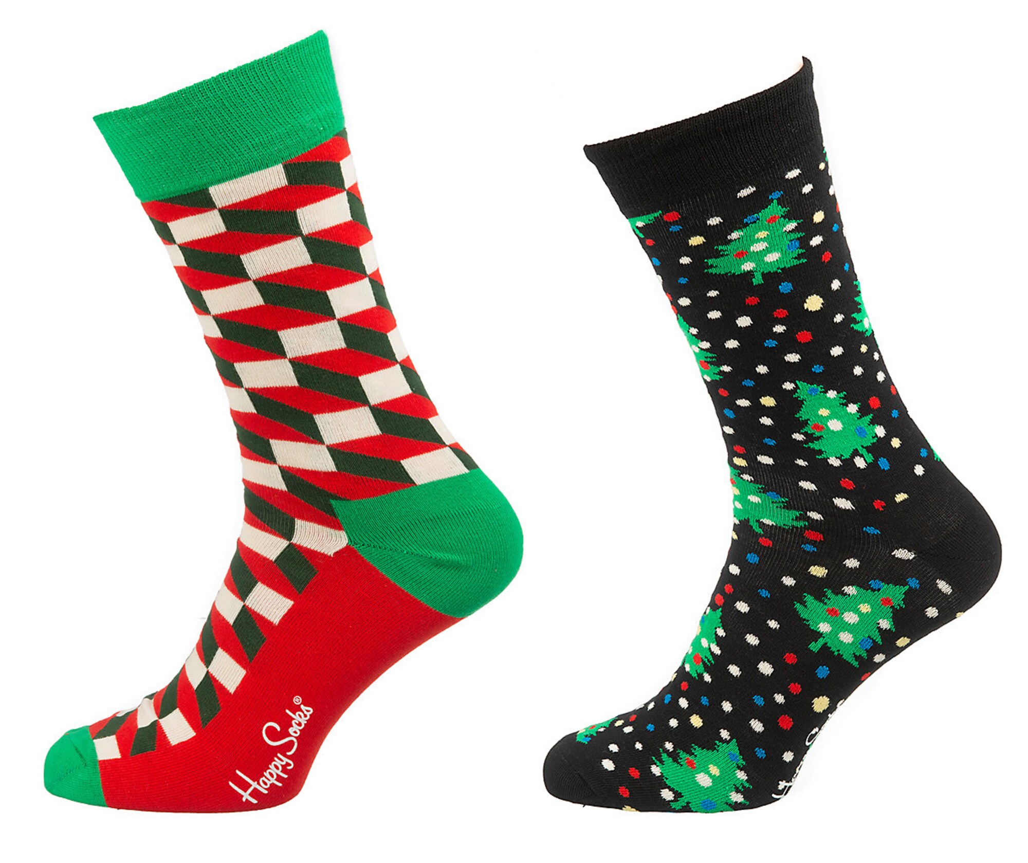 Happy Socks Kojinės  juoda / žolės žalia / raudona / balta / mėlyna