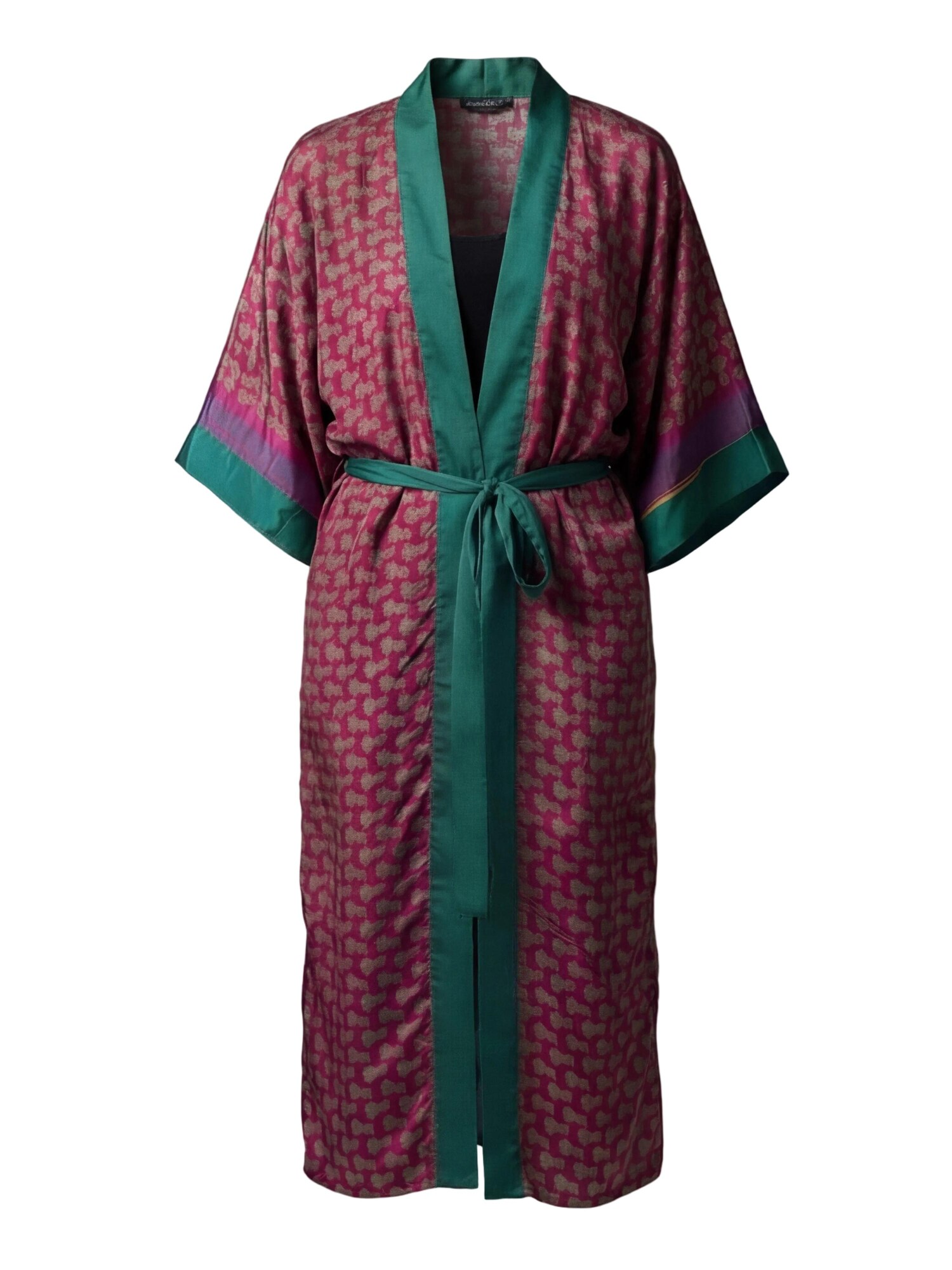 Shop Karey Kimono 'Jaipur Sunset'  rosso ciliegia