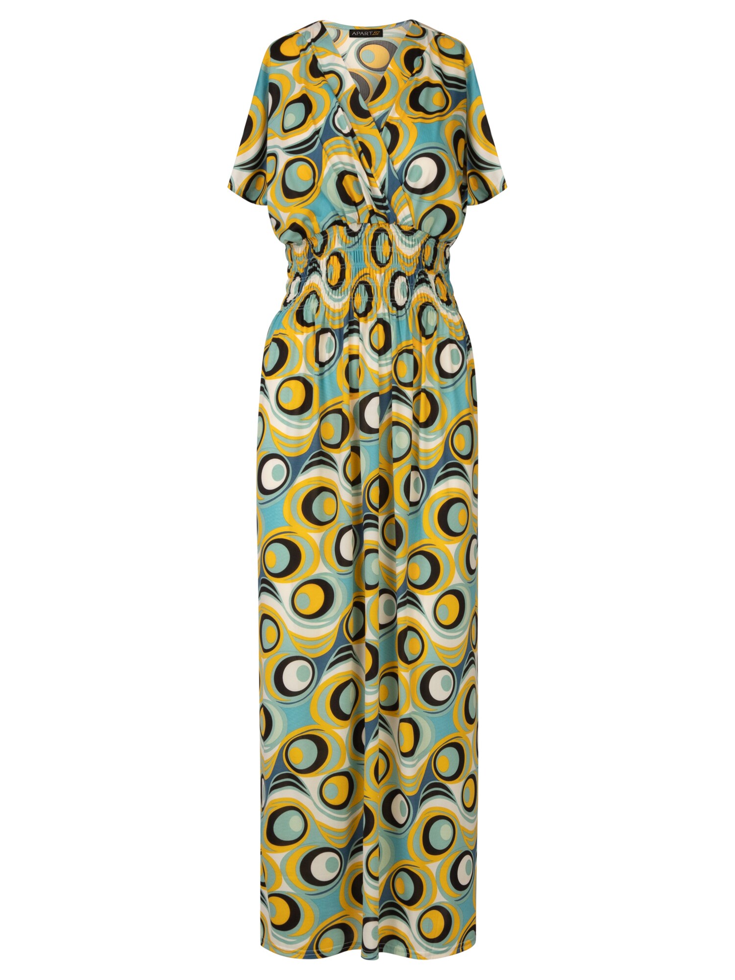 Apart APART Maxikleid mit mehrfarbigem retro Print gelb / grün / mischfarben