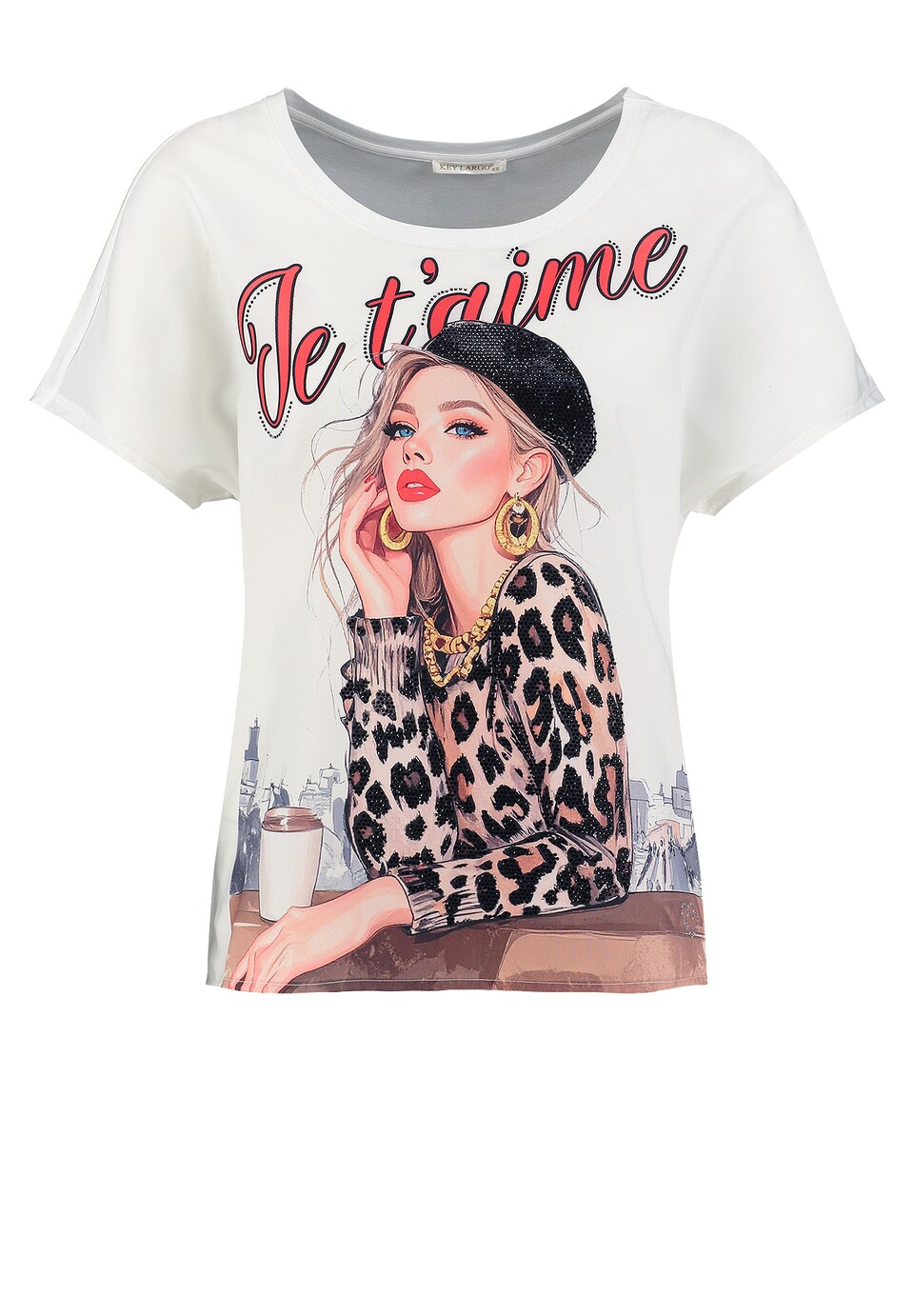 T-shirt 'Femme' brun / röd