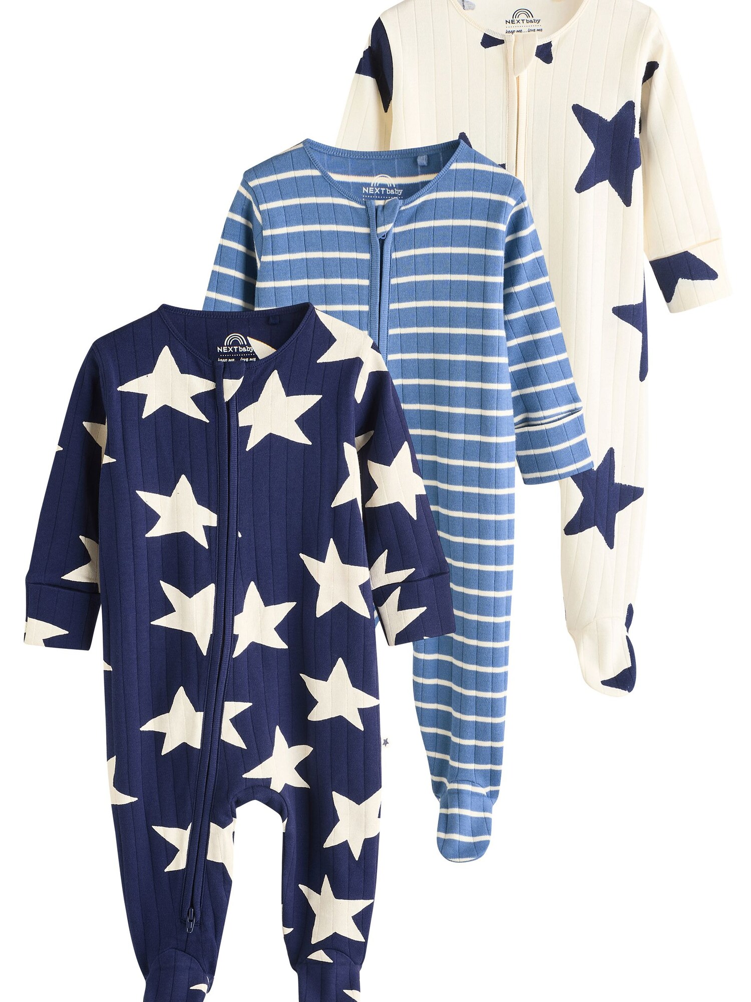 Next Pijamale  crem / bleumarin / azur / alb