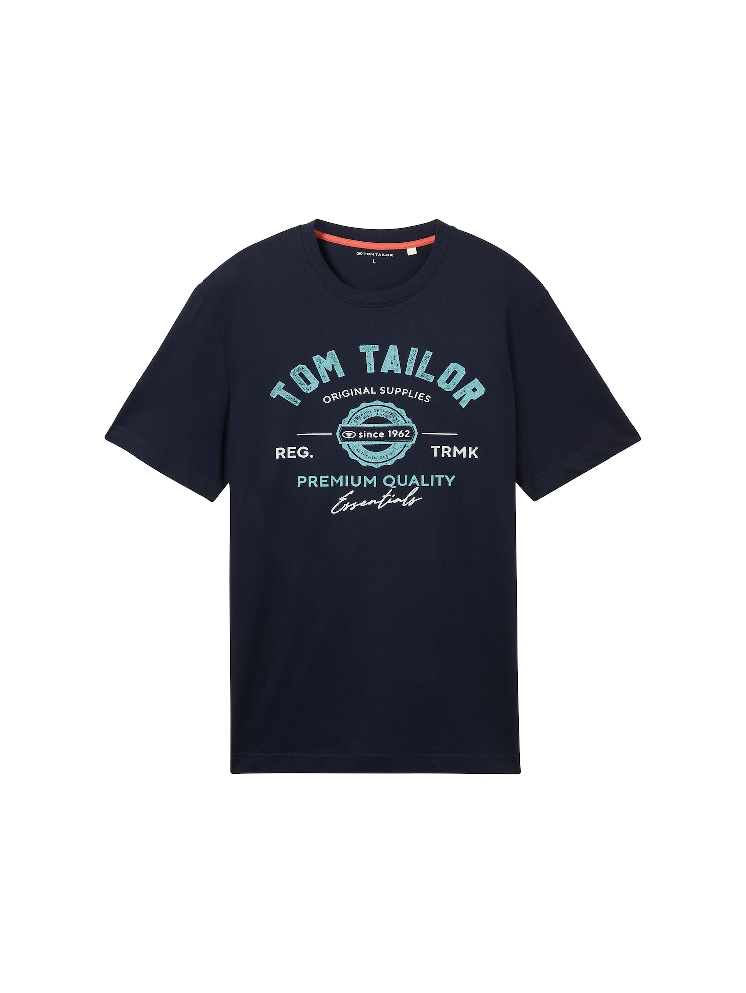 TOM TAILOR Tričko  kráľovská modrá / tmavomodrá / biela