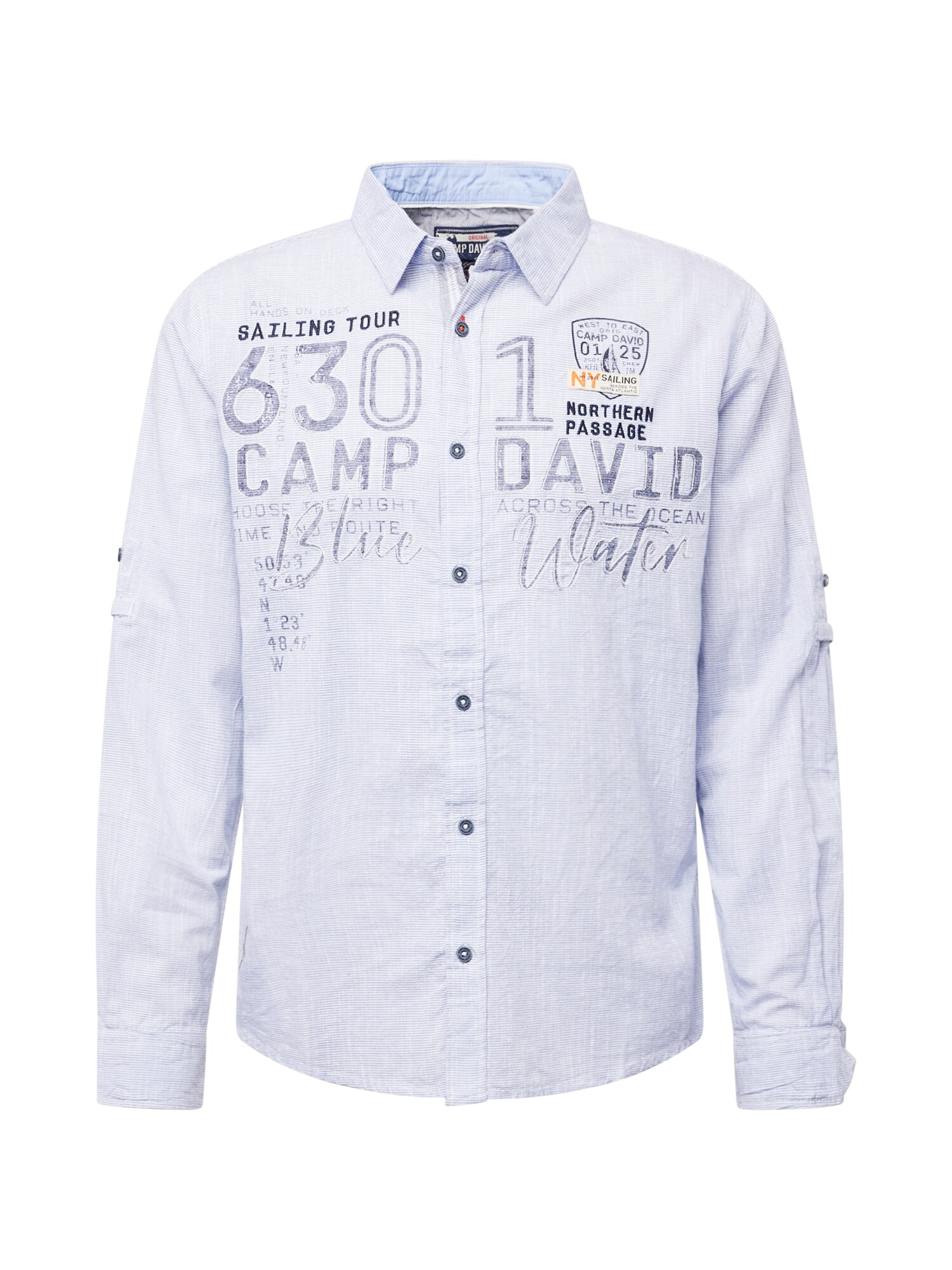 CAMP DAVID Košeľa námornícka modrá / svetlomodrá / svetlosivá / biela