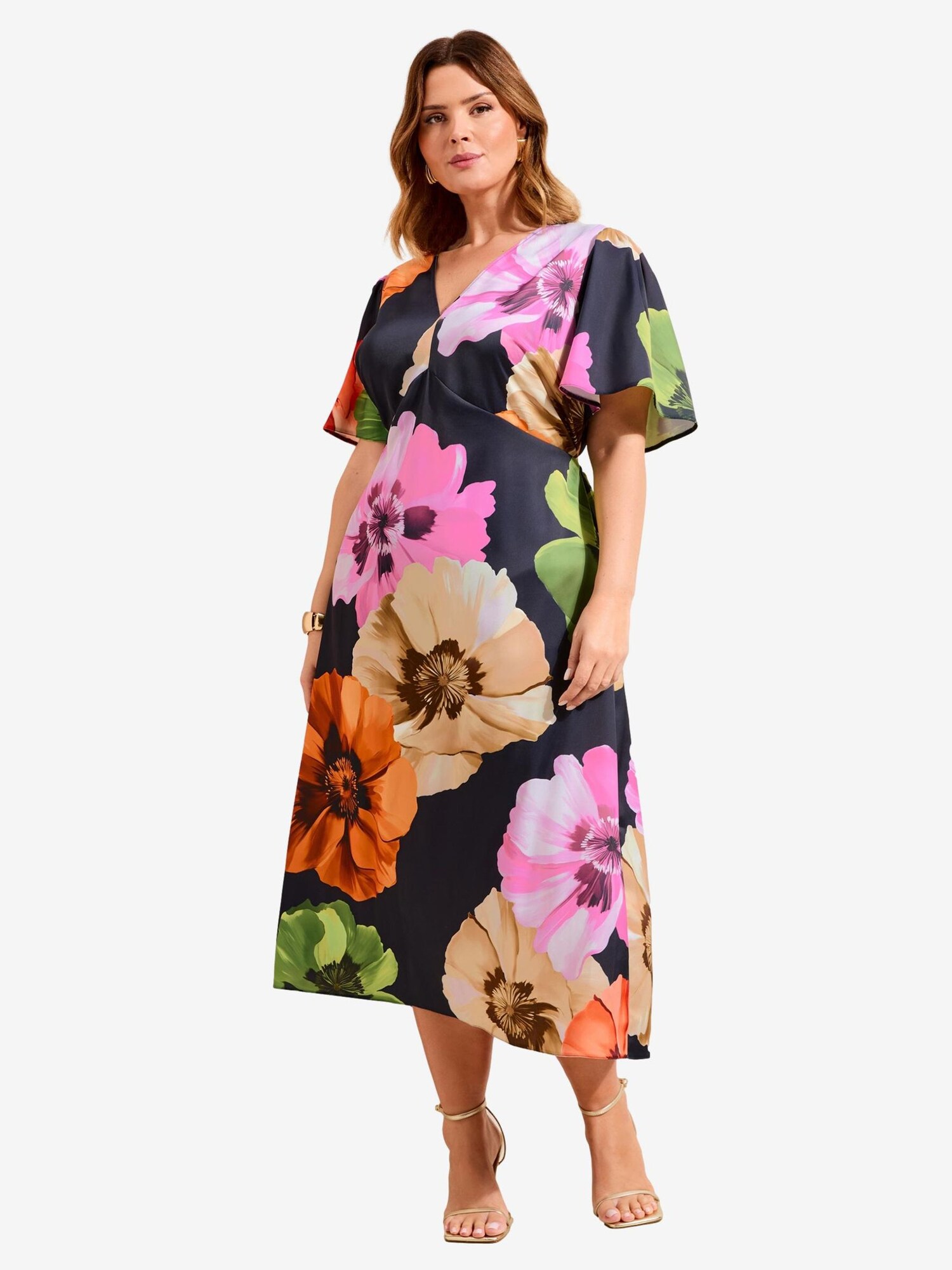 Friends Like These Rochie  bej / bleumarin / portocaliu / roz