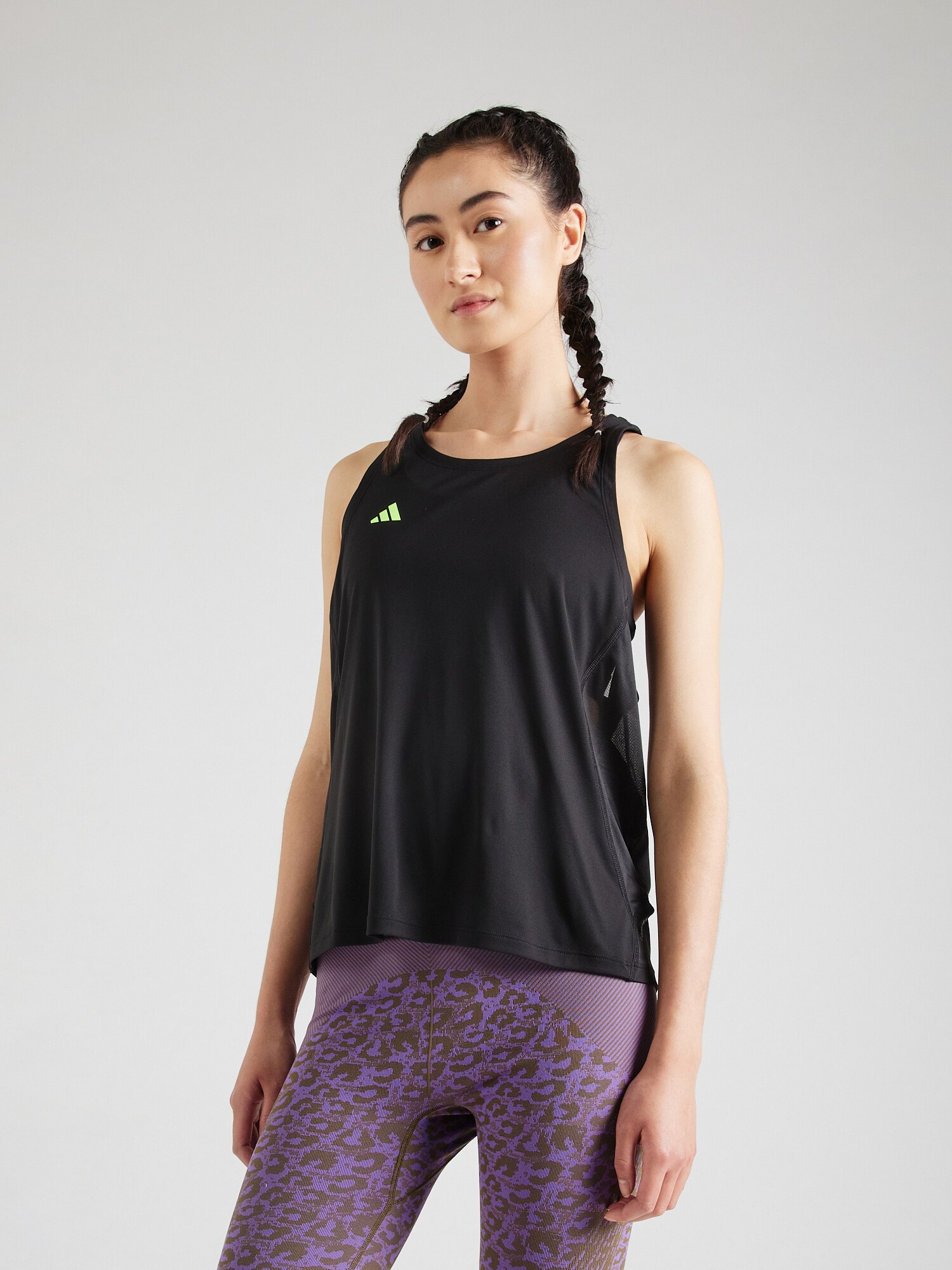 ADIDAS PERFORMANCE Sport top 'Adizero Essentials'  limone / fekete termék 2. képe
