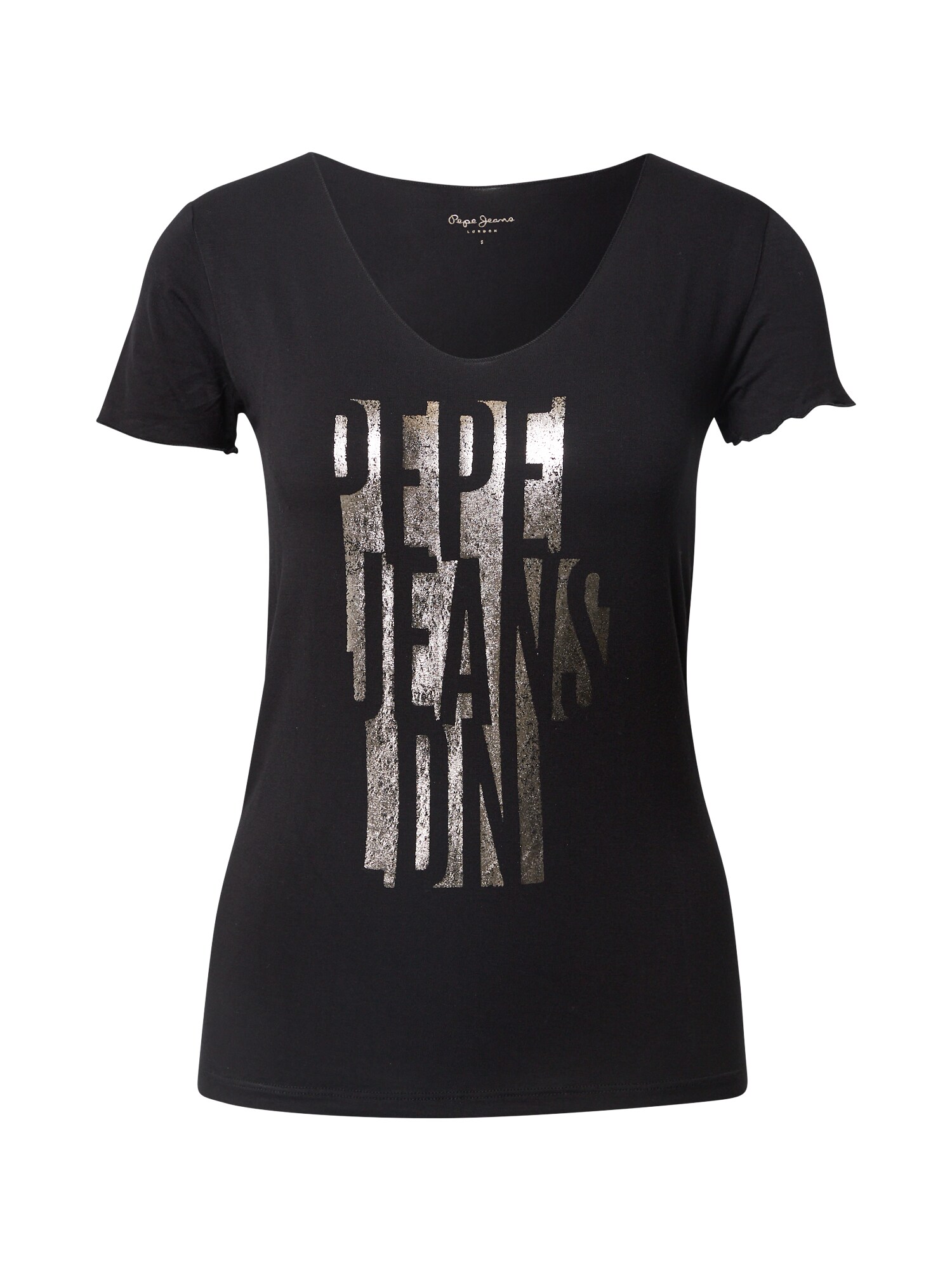 Pepe Jeans Marškinėliai 'Dana'  juoda / sidabrinė