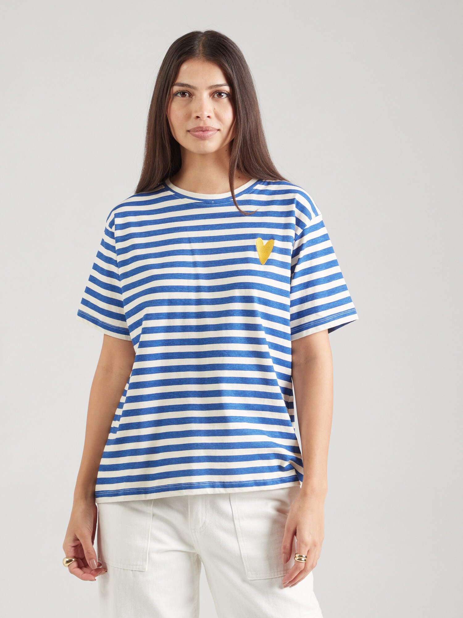 Compania Fantastica Póló 'Camiseta'  királykék / méz / fehér termék 2. képe