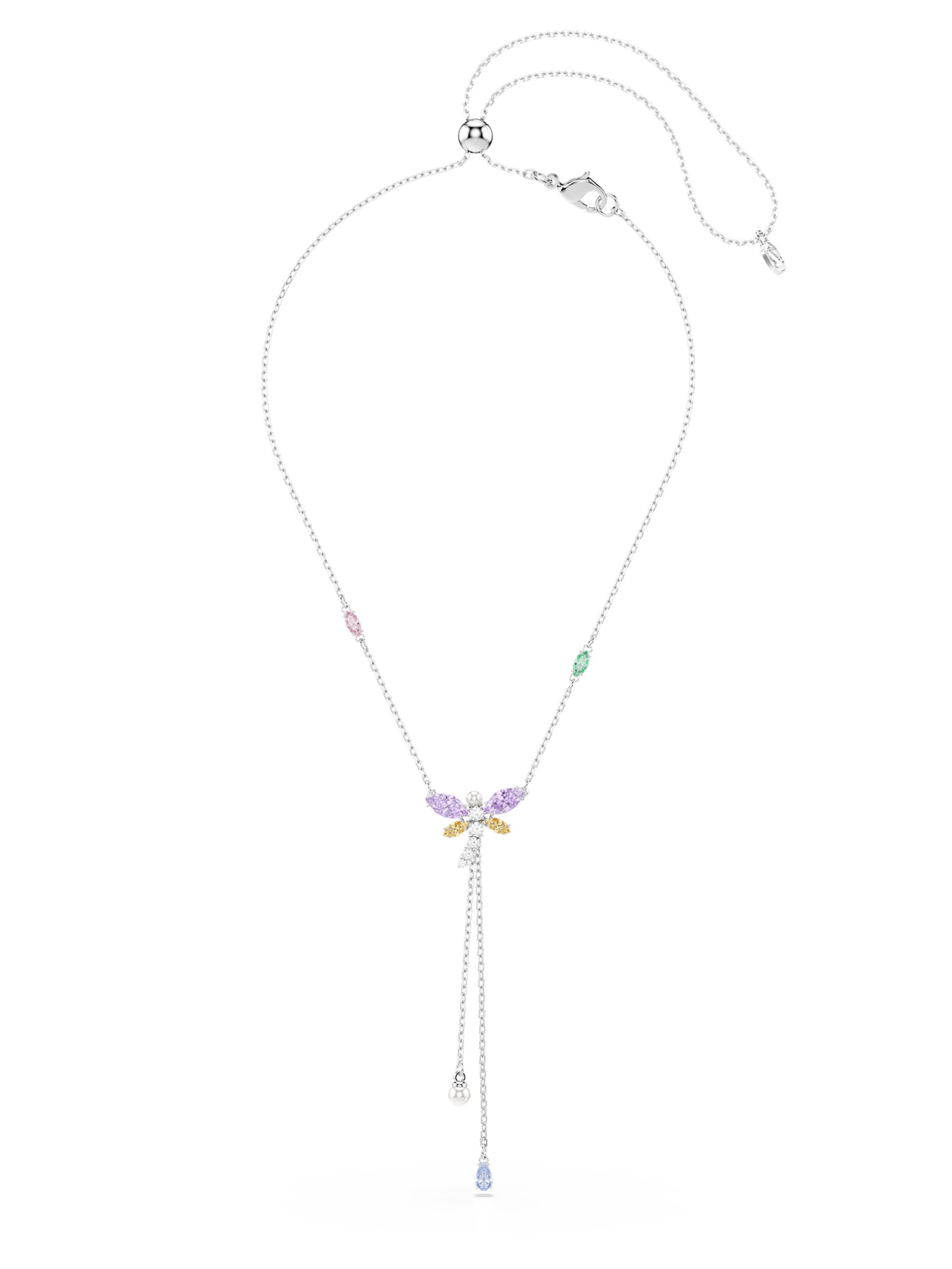 Swarovski Halsband guldgul / grön / lila dam