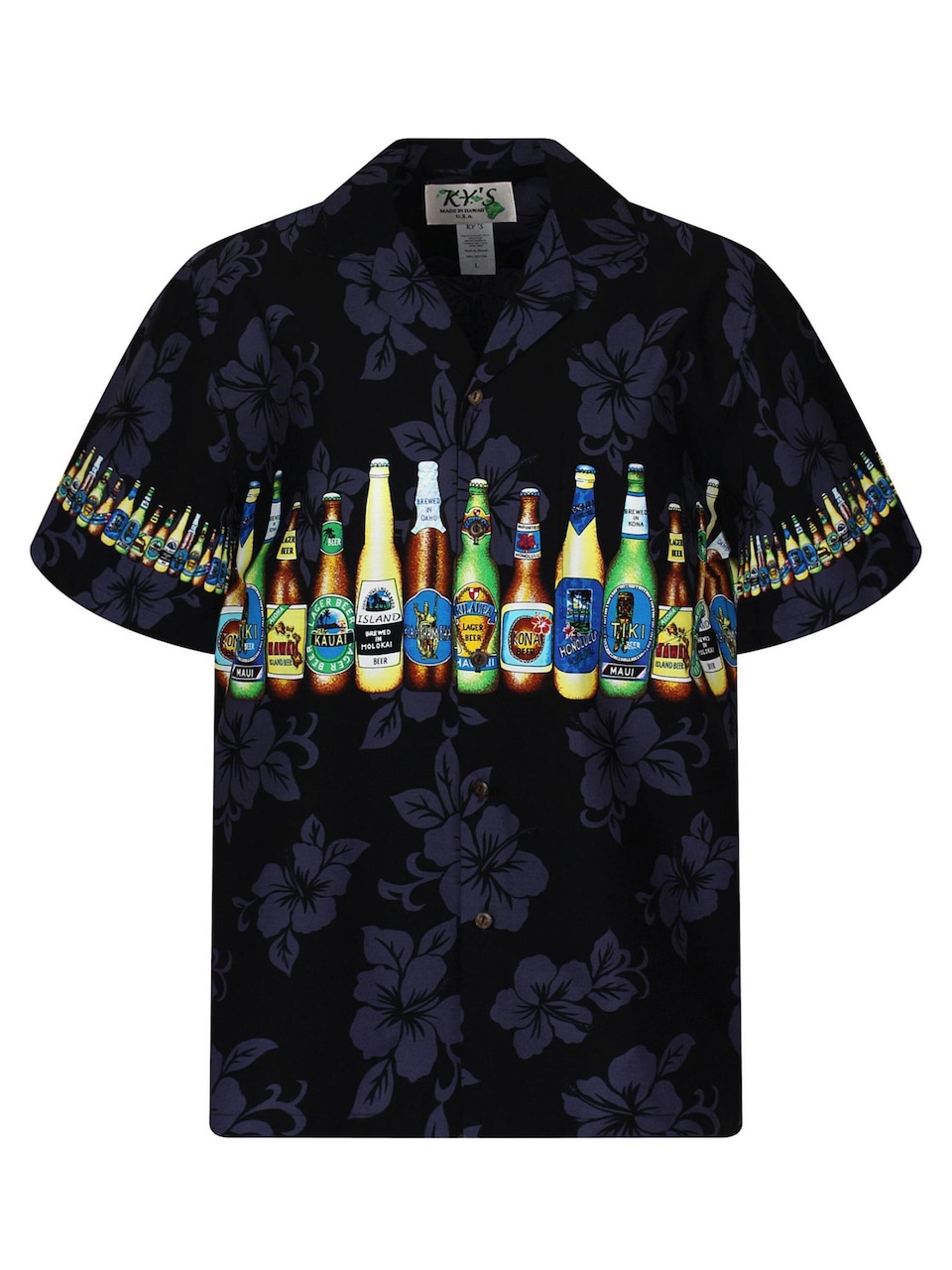 Skjorta 'Bierflaschen Brustdruck'