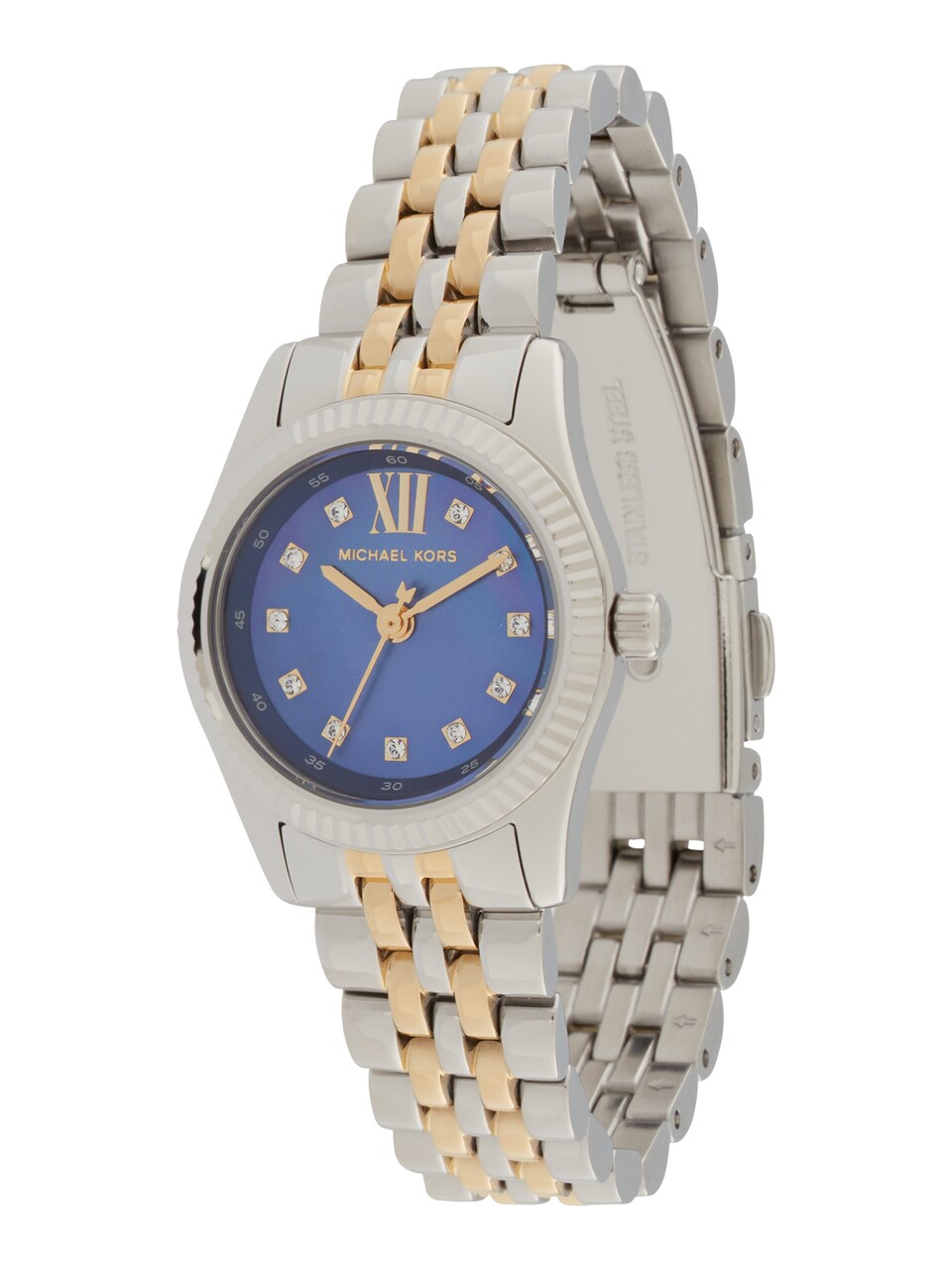 Analog klocka 'LEXINGTON' safir / guld / silver
