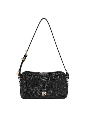PINKO Bolso de hombro 'PINKO BAULETTO TRITTICO MINI FULL STRASS BORSA'  negro