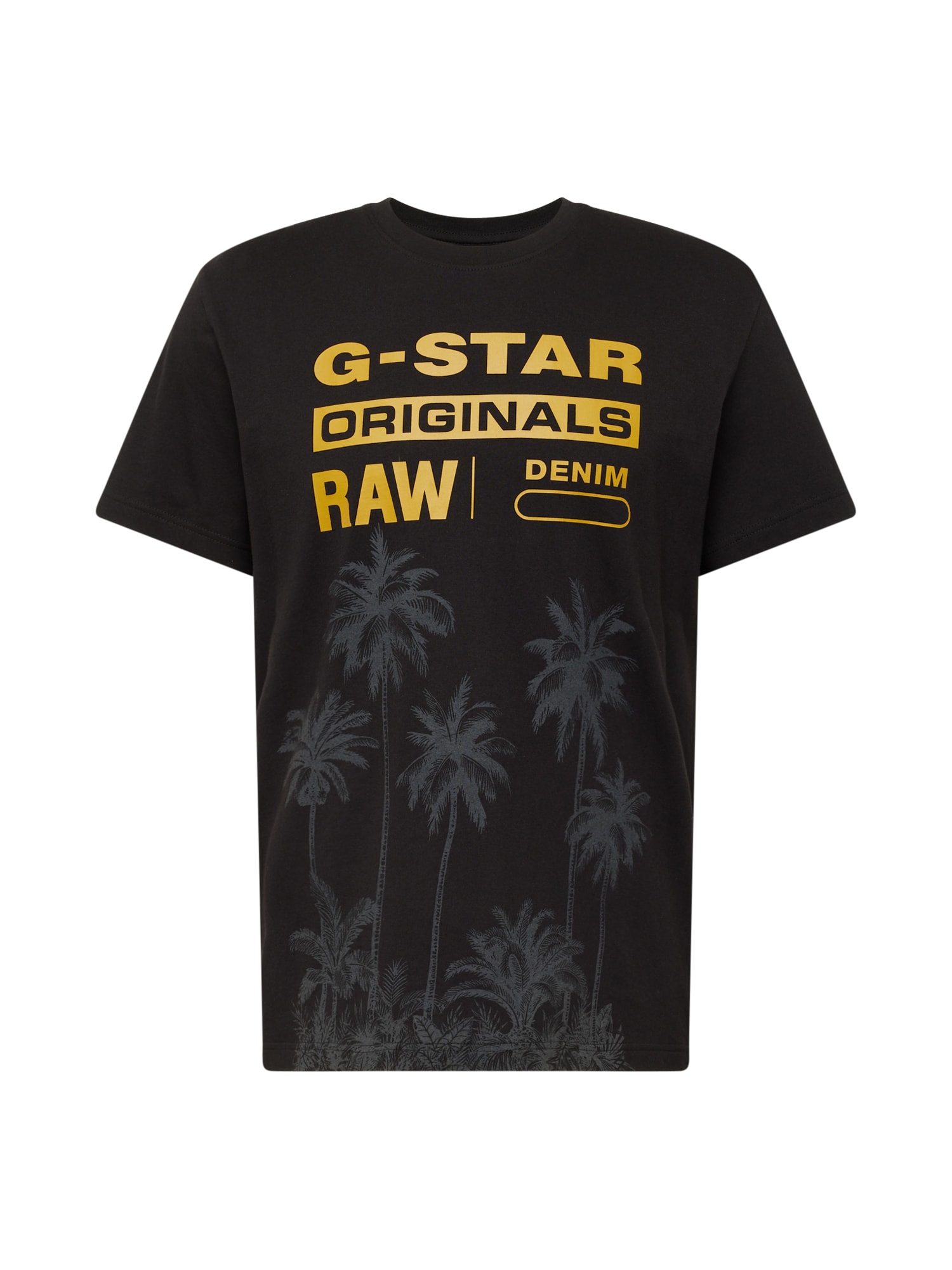 G-Star RAW Tričko 'Palm'  žltá / antracitová / čierna