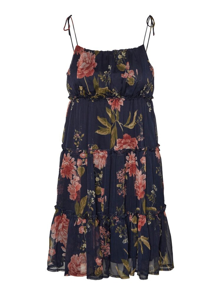 VERO MODA Kleid 'Briony' Damen Größe 36 hellbeige / dunkelblau / dunkelgrün / altrosa