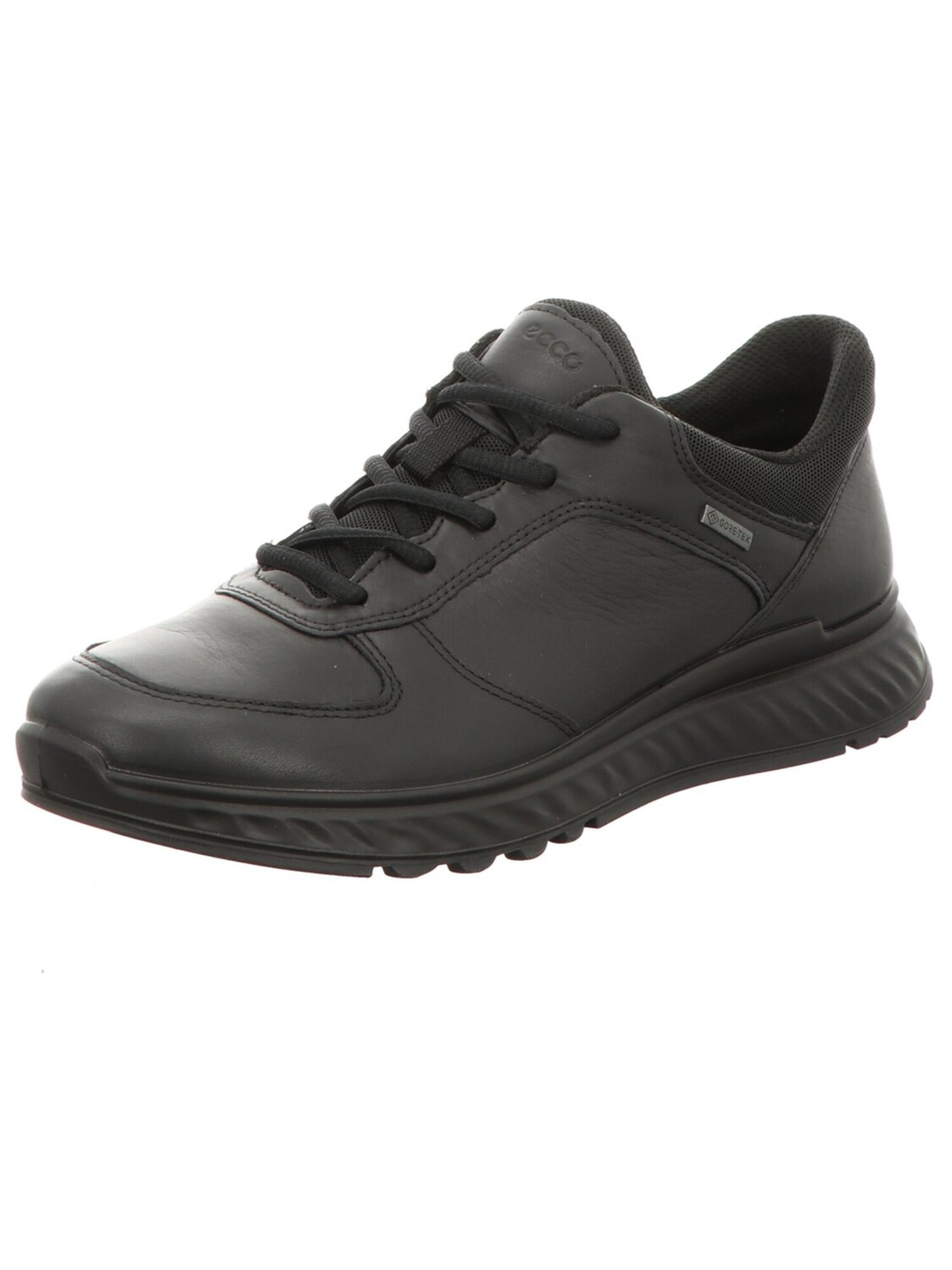 Ecco Sneakers Laag 'Schnürschuh Damen 835303/01001 Echtleder In Schwarz' Zwart