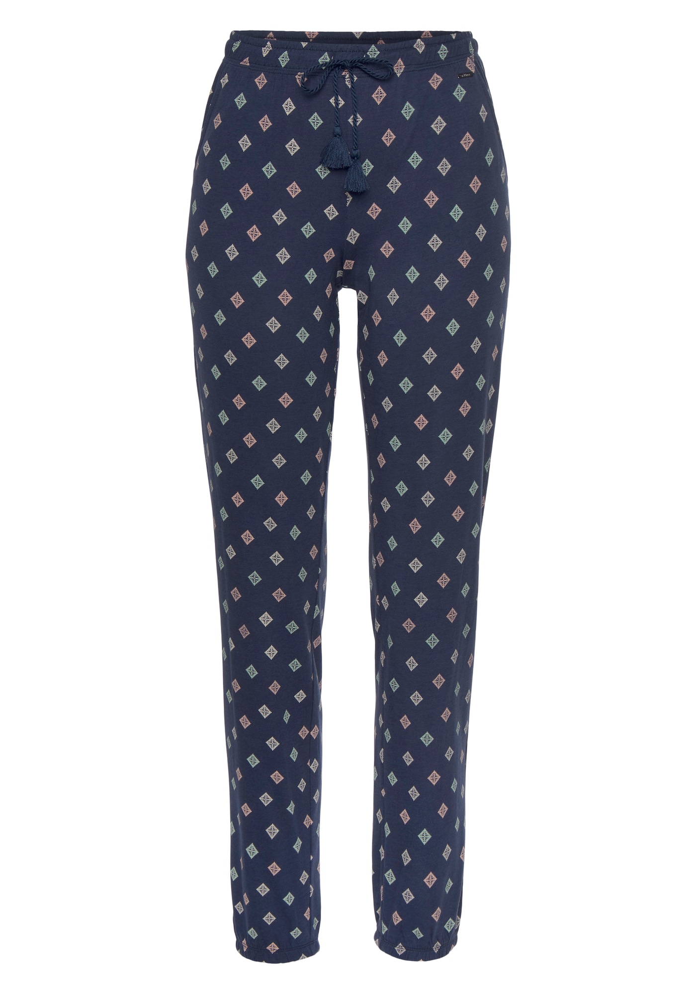 s.Oliver Pantaloni de pijama  alb kitt / albastru închis / verde pastel / roz pudră