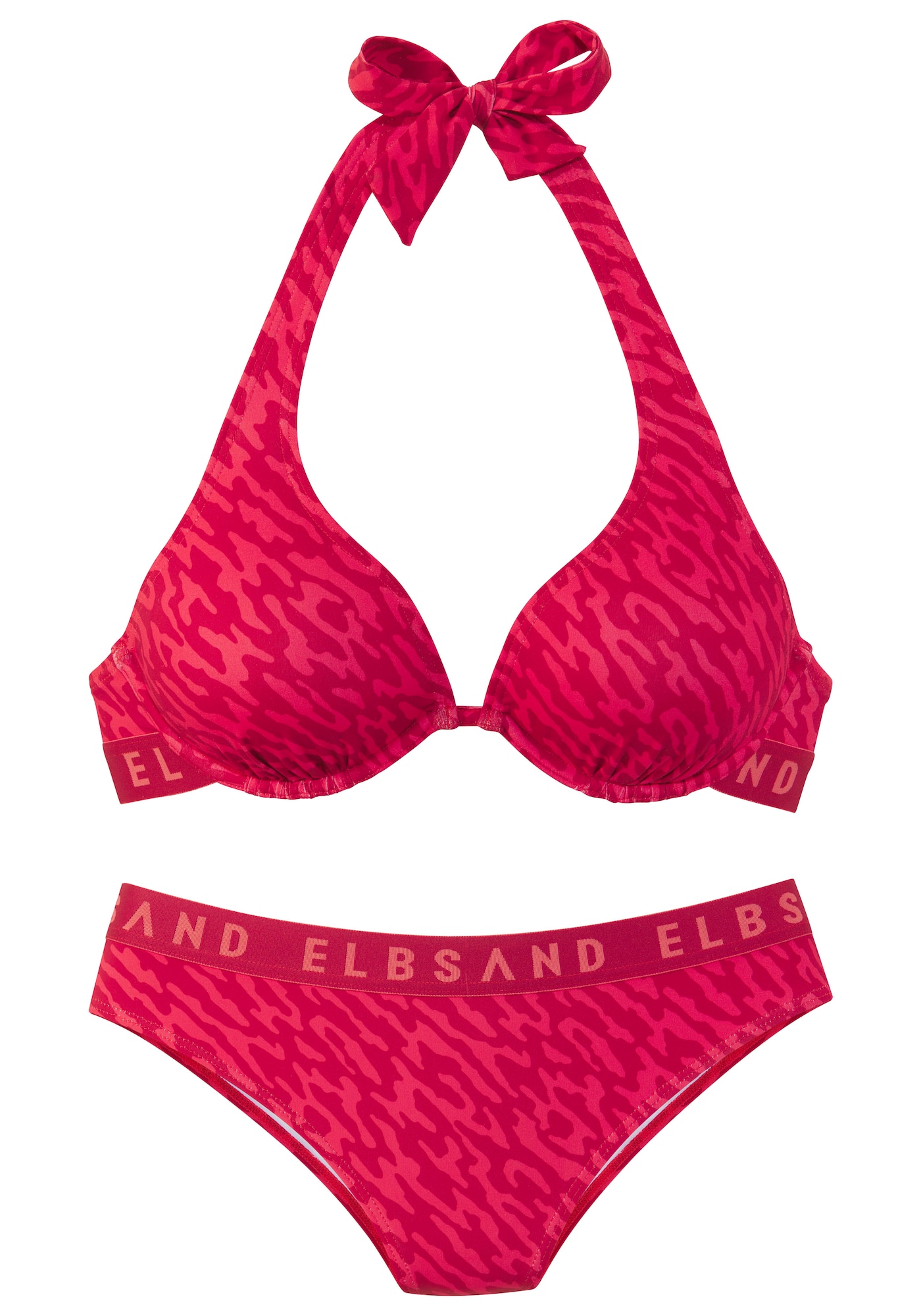 Elbsand Costum de baie două piese  portocaliu / roz / roz închis