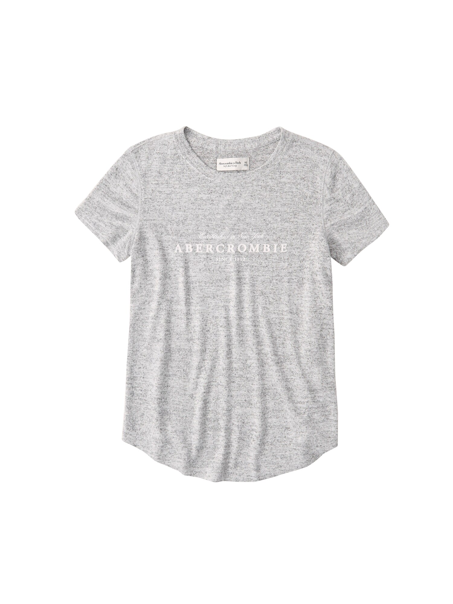 Abercrombie & Fitch Marškinėliai  margai pilka / balta