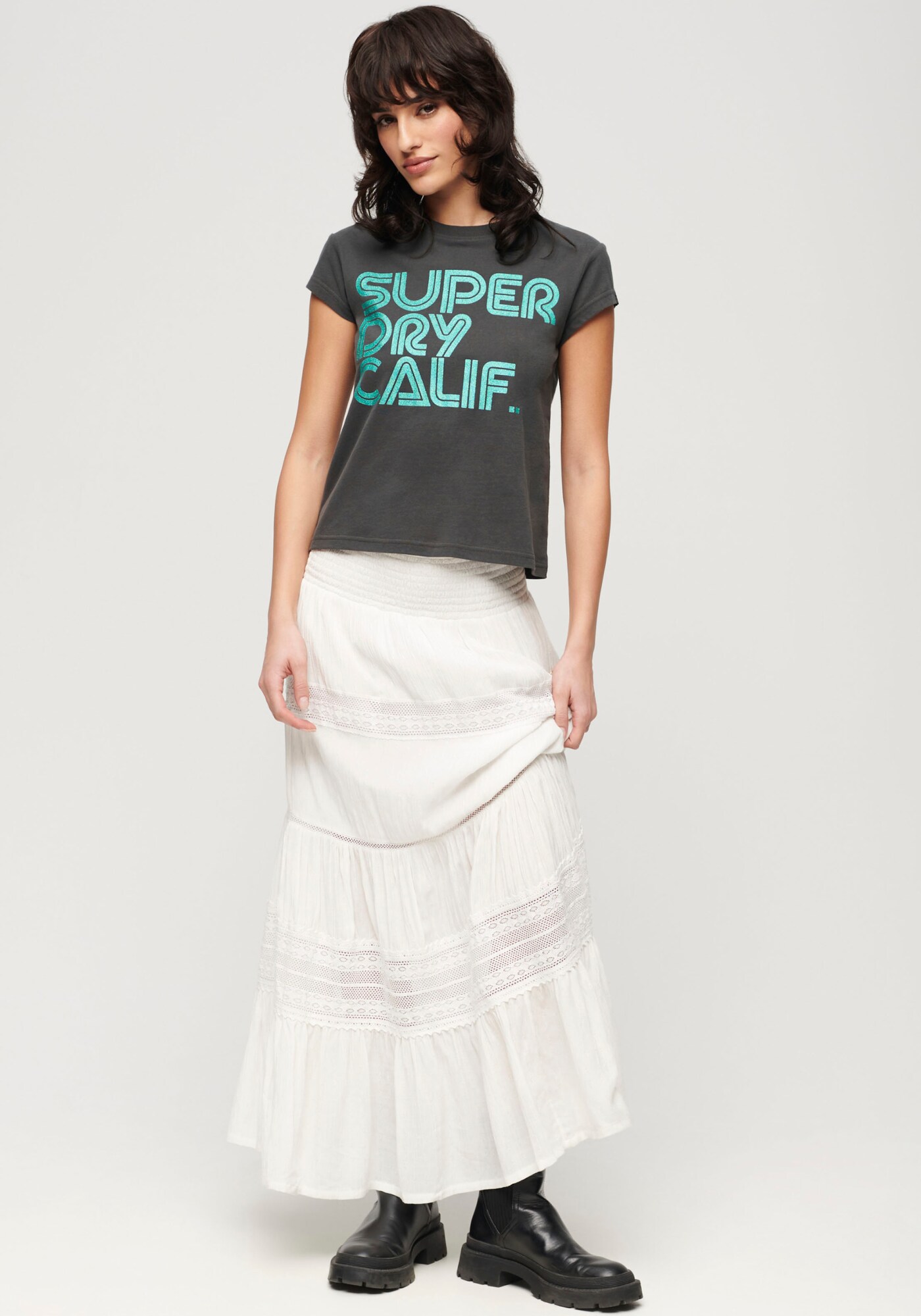 Superdry & Co Tričko tyrkysová / antracitová (obrázok 4)