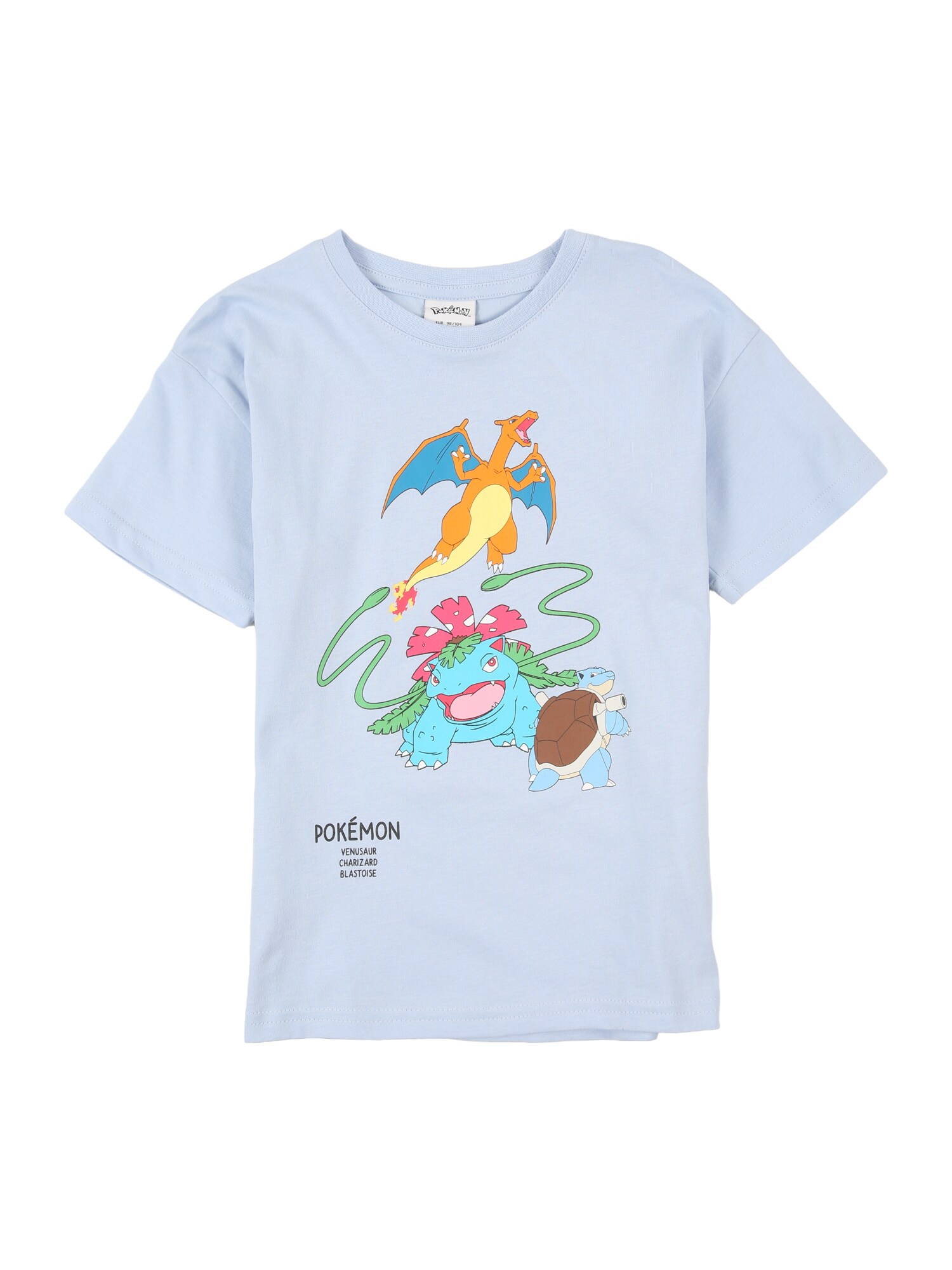 Lindex Tricou 'Pokemon'  azur / albastru deschis / verde / portocaliu închis